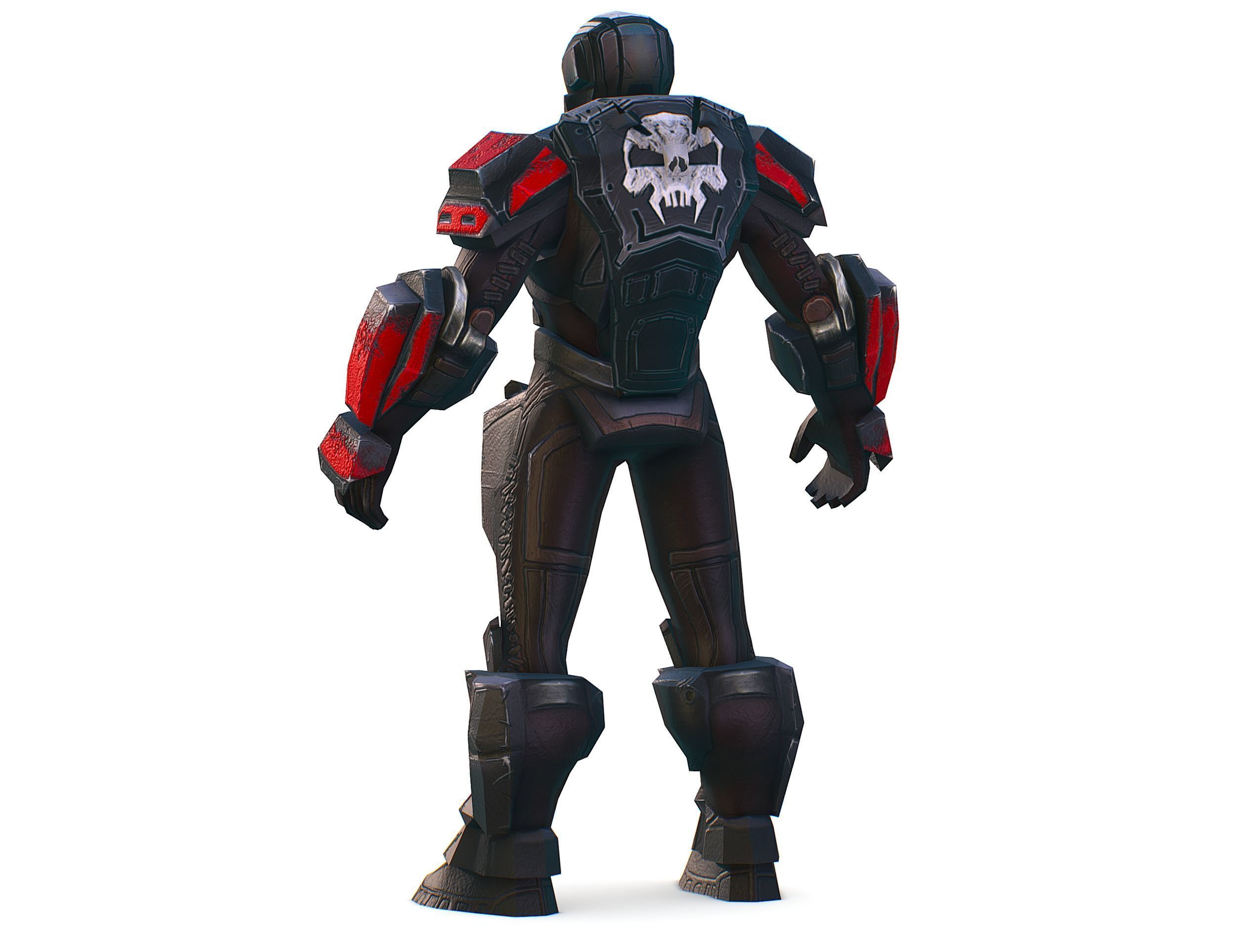 Man Cyborg  Trooper Soldier Low-poly 3D model_6