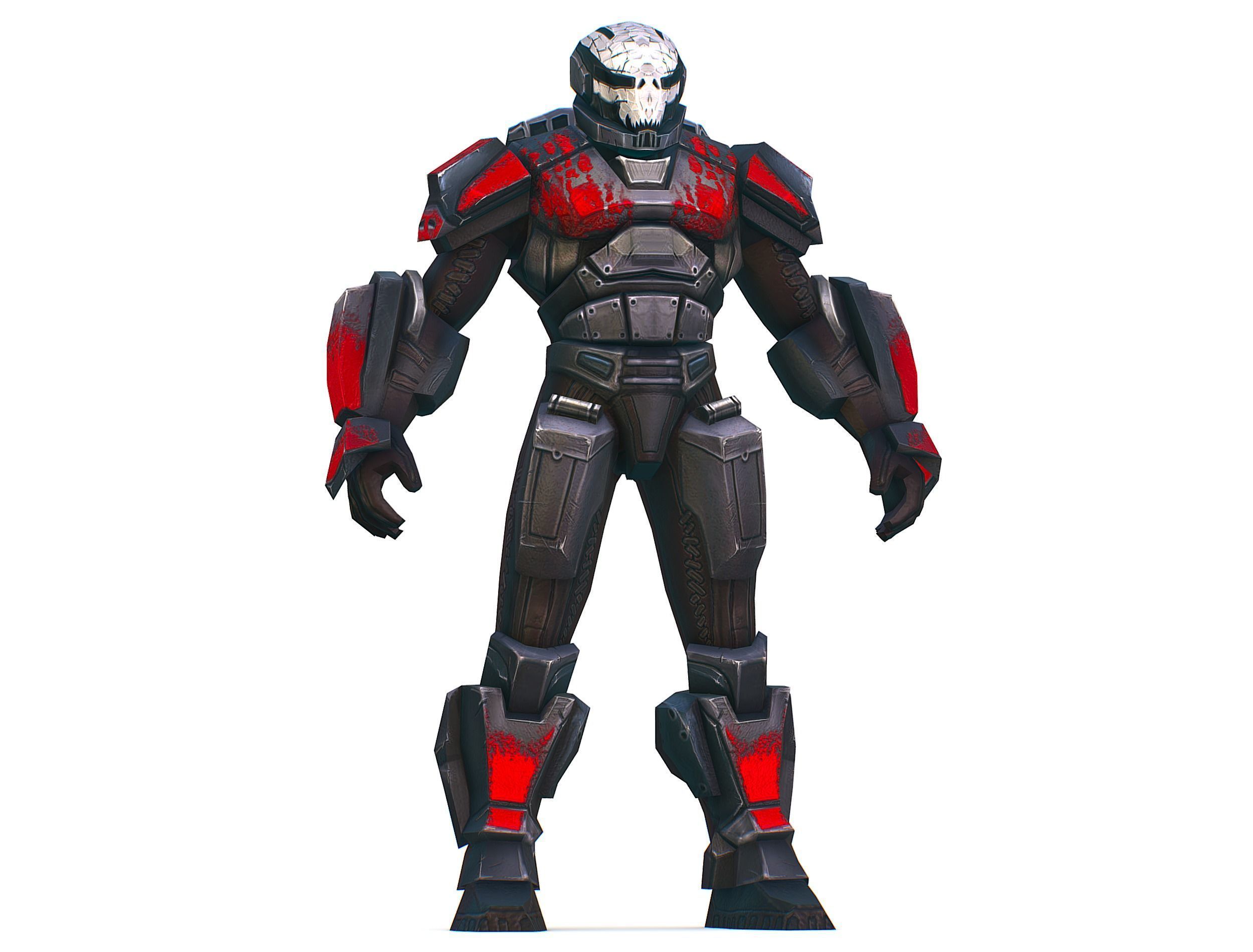Man Cyborg  Trooper Soldier Low-poly 3D model_11