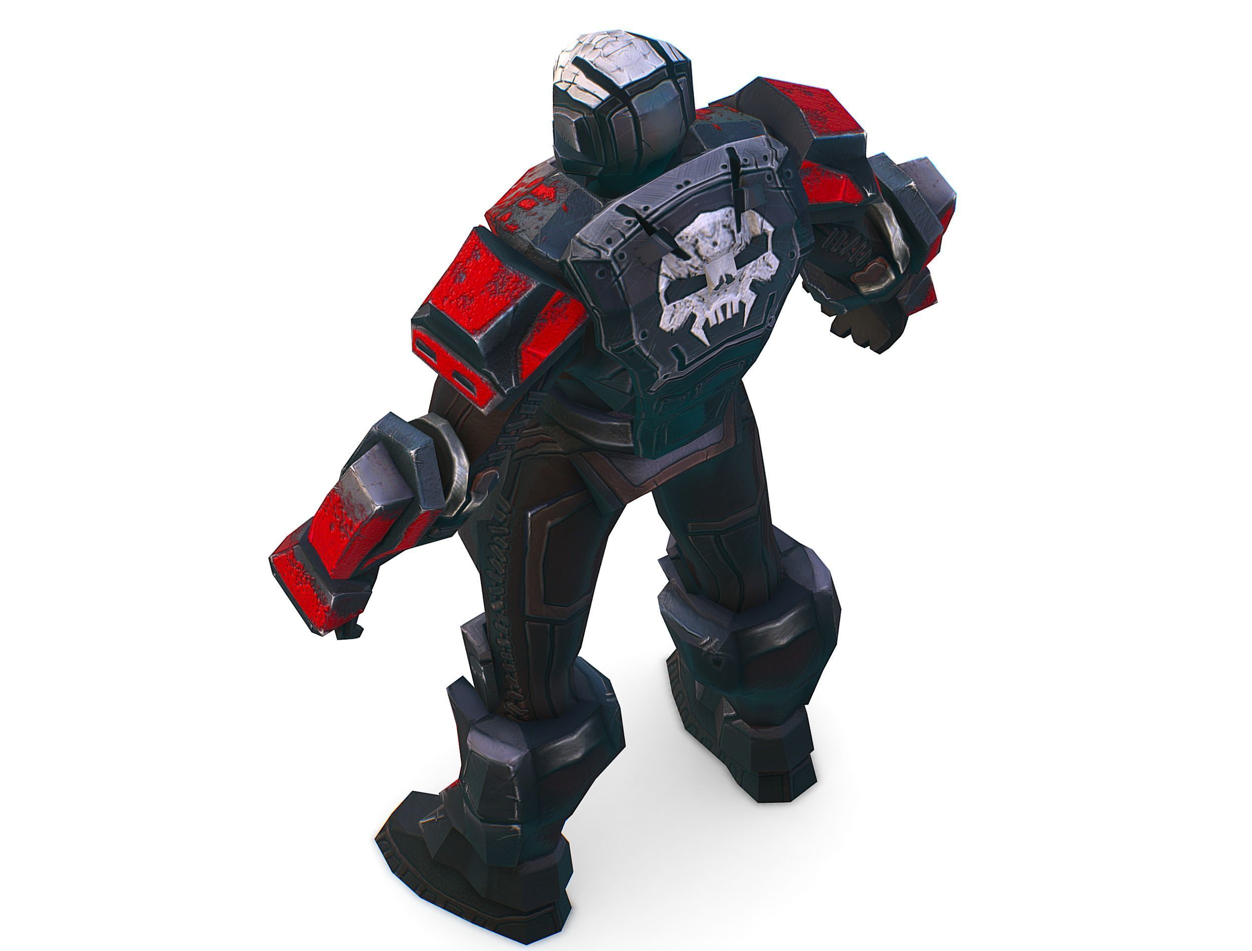Man Cyborg  Trooper Soldier Low-poly 3D model_14