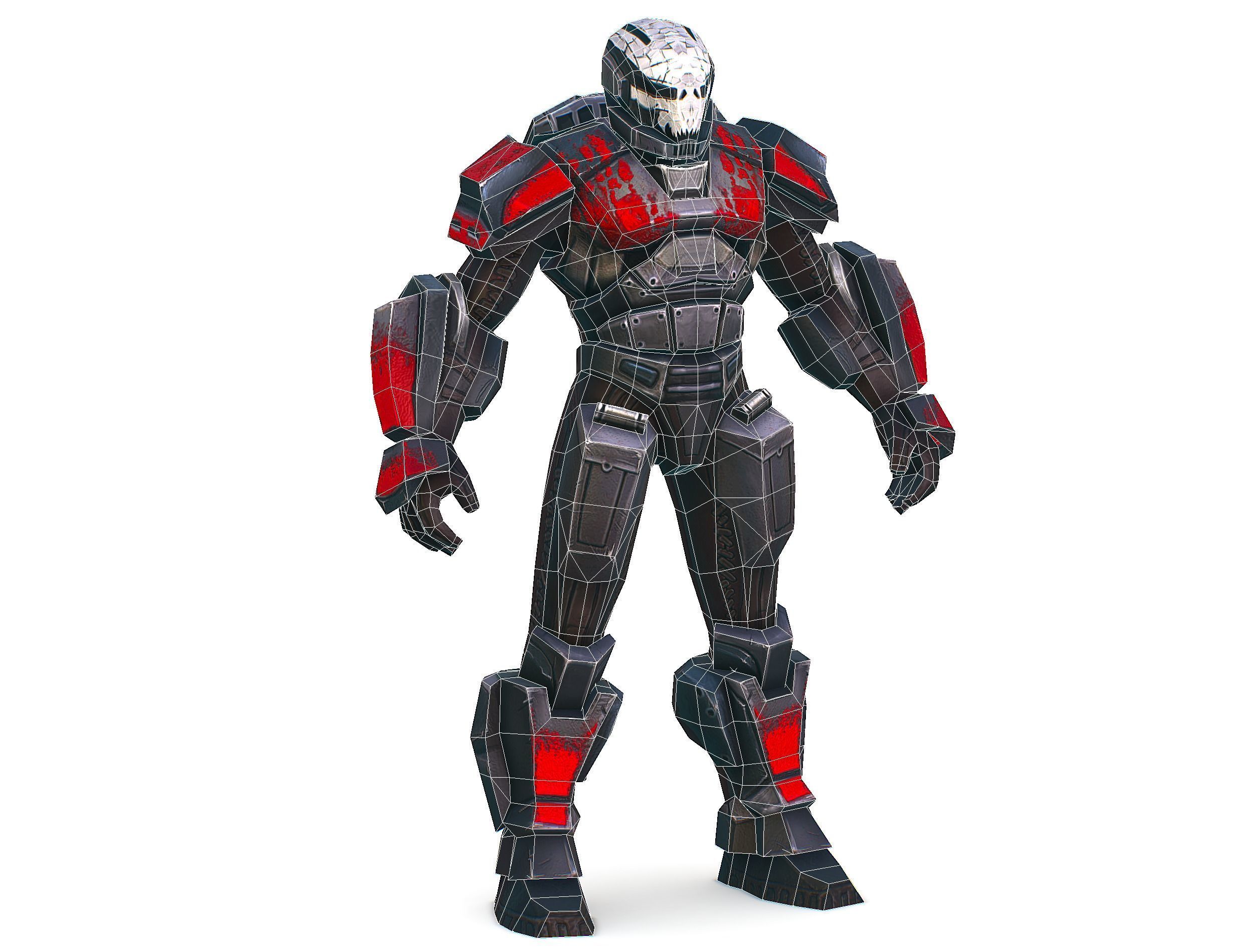 Man Cyborg  Trooper Soldier Low-poly 3D model_29