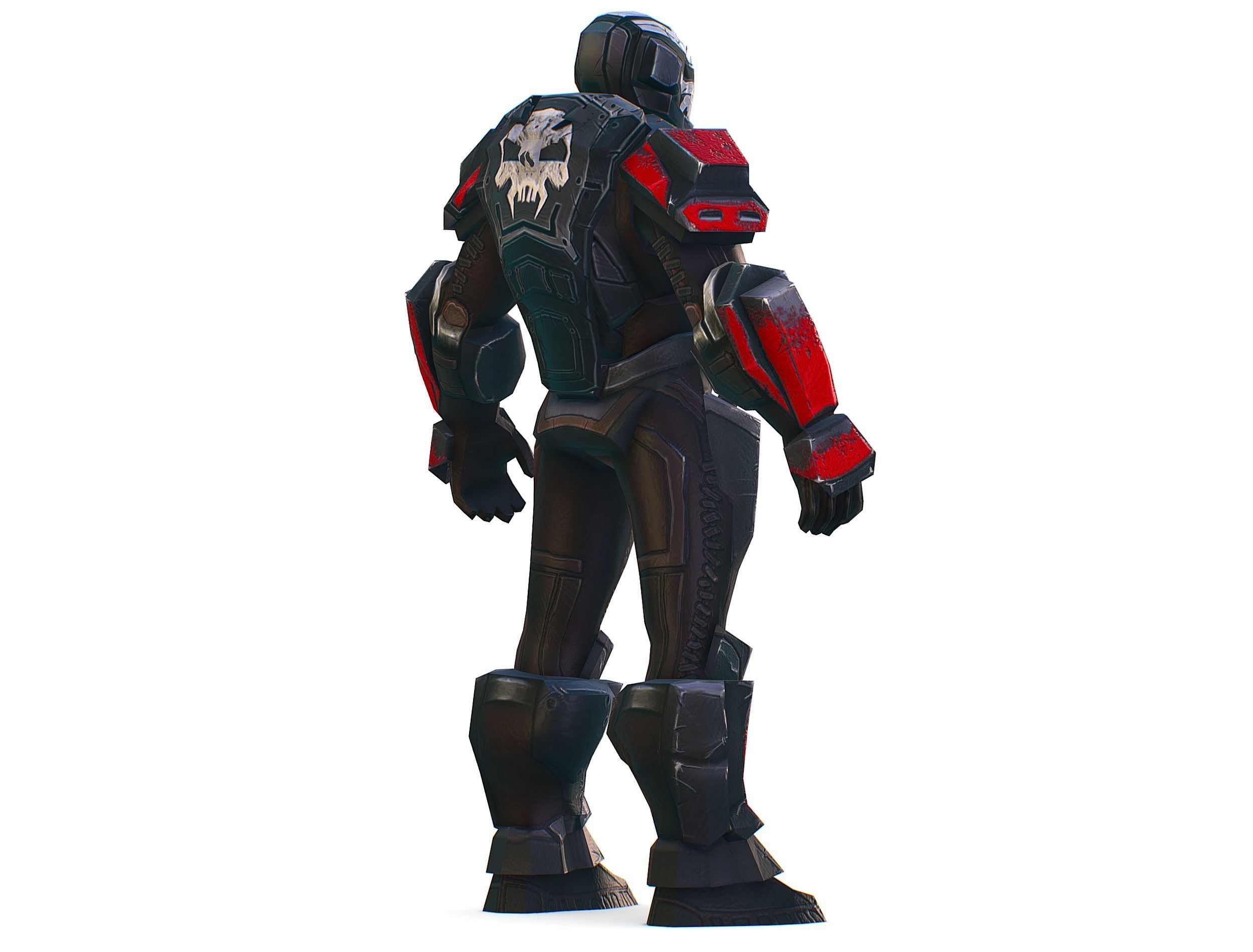 Man Cyborg  Trooper Soldier Low-poly 3D model_8
