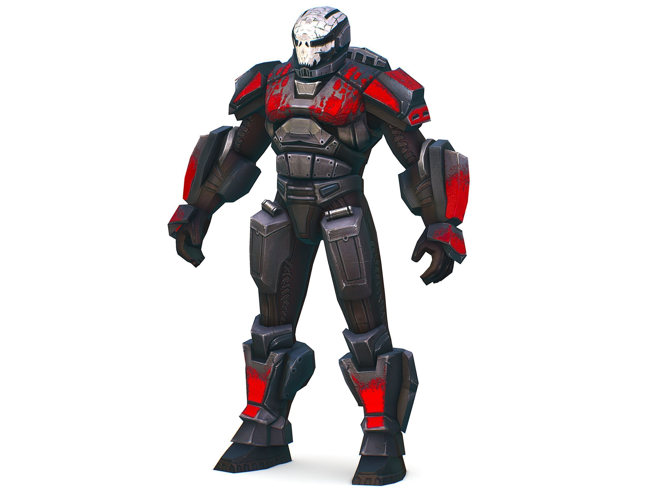 Man Cyborg  Trooper Soldier Low-poly 3D model_2