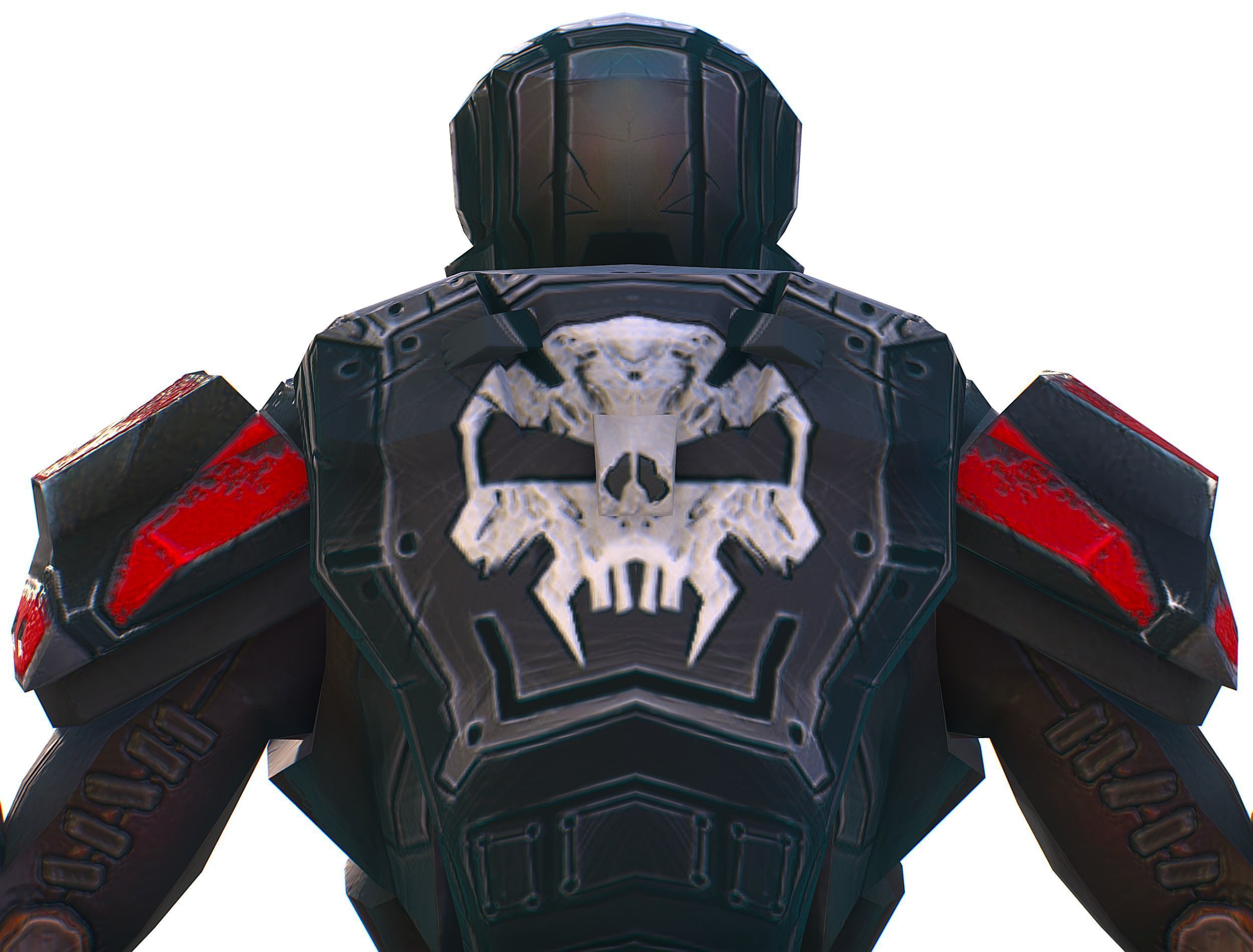 Man Cyborg  Trooper Soldier Low-poly 3D model_21