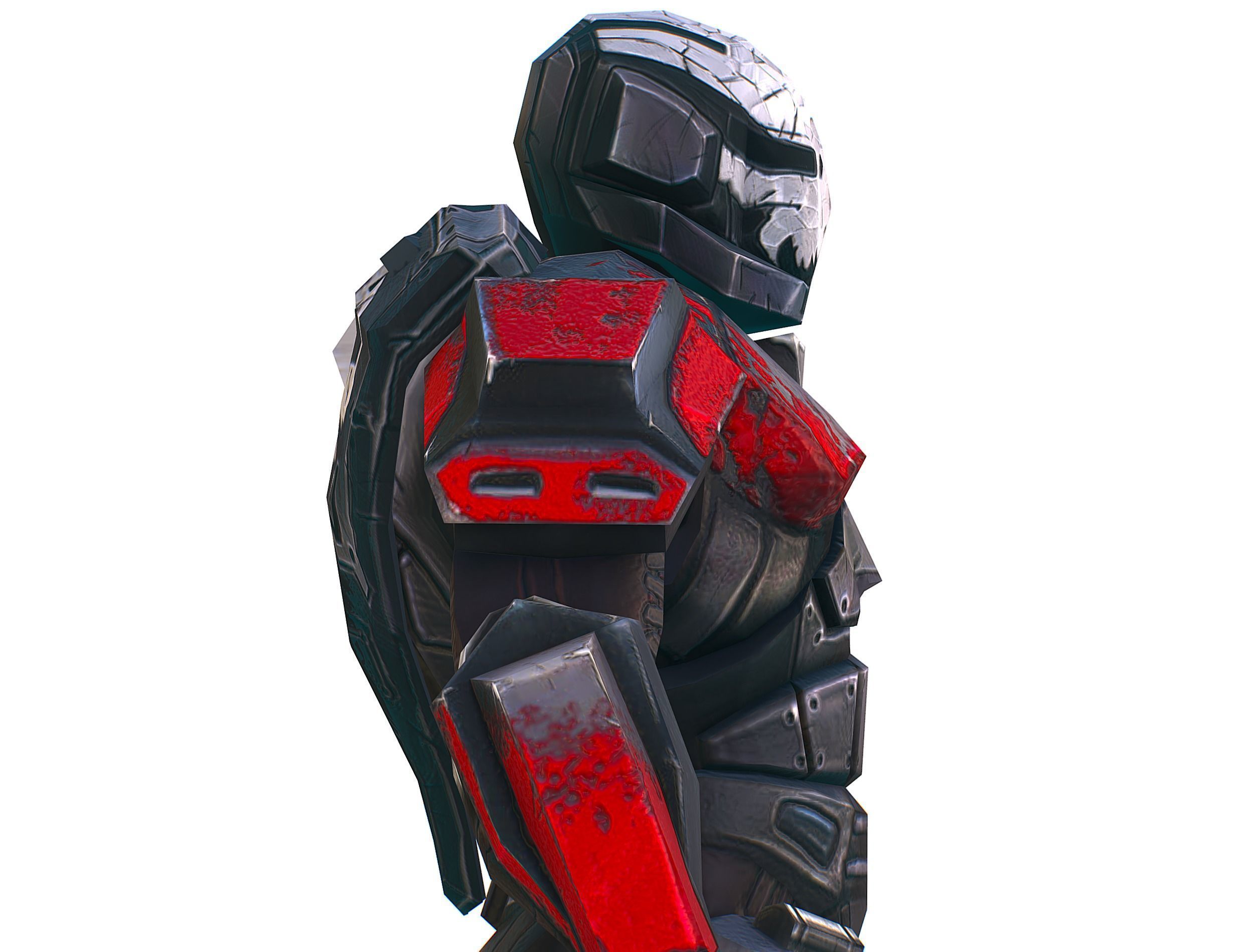 Man Cyborg  Trooper Soldier Low-poly 3D model_26