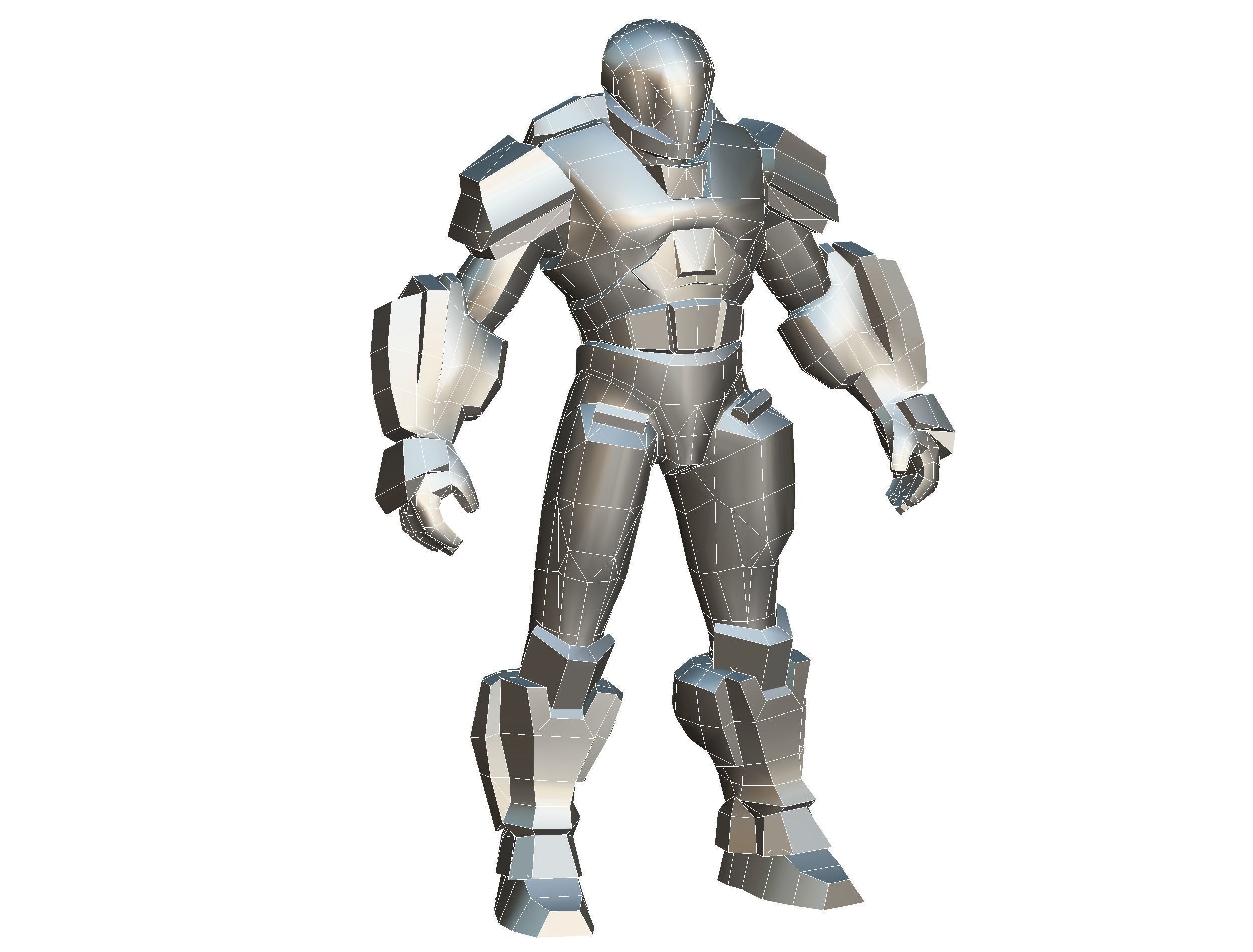 Man Cyborg  Trooper Soldier Low-poly 3D model_30