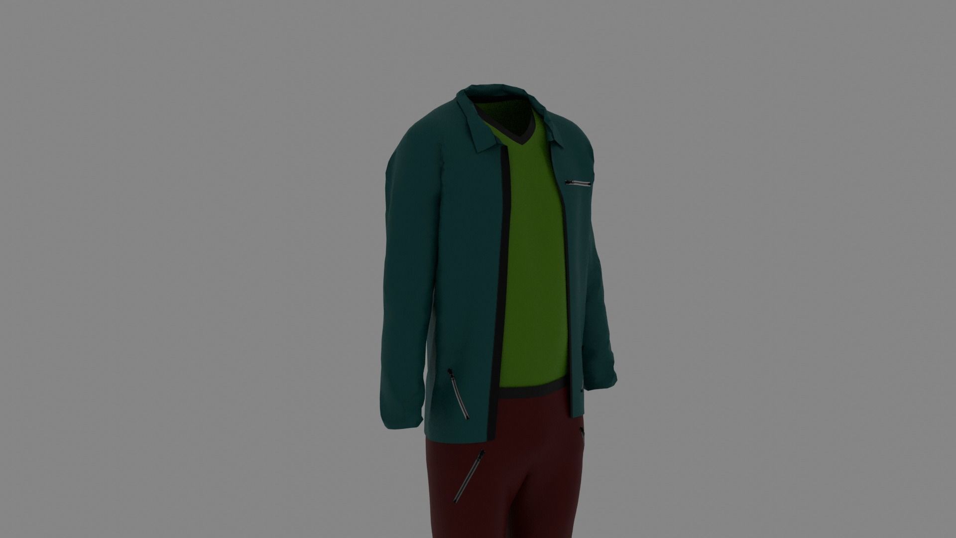 Man Clothes Low-poly 3D model_2