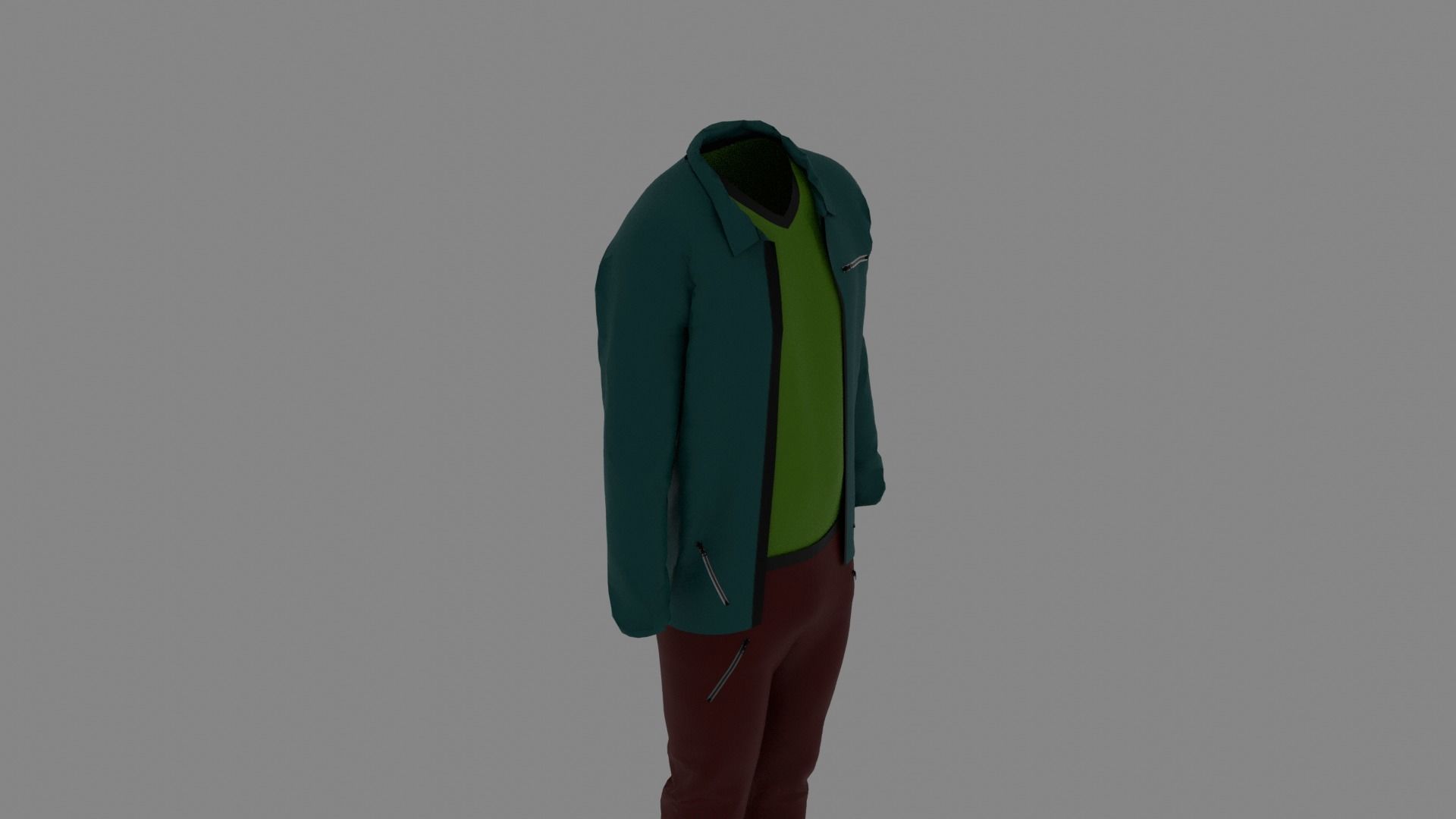 Man Clothes Low-poly 3D model_5