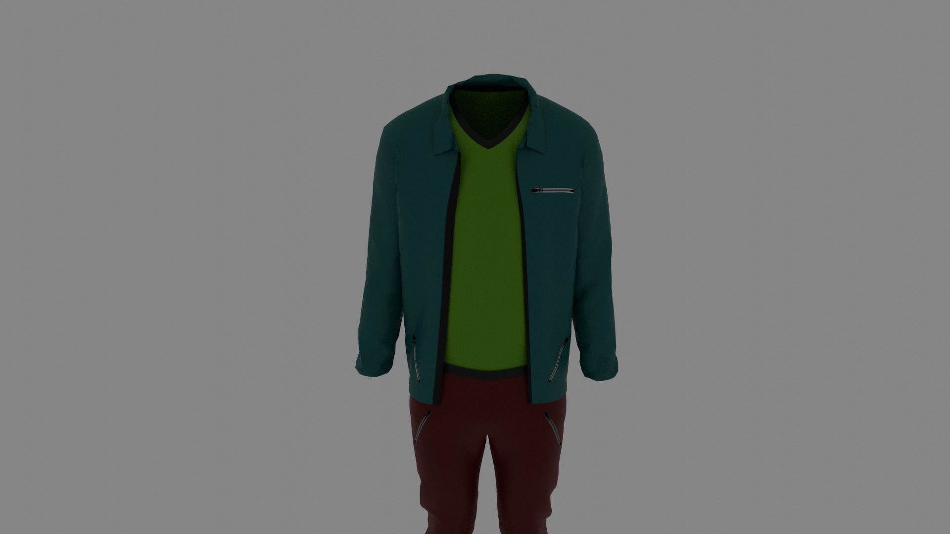 Man Clothes Low-poly 3D model_3