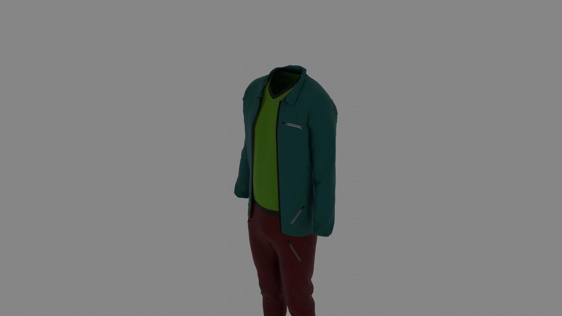 Man Clothes Low-poly 3D model_4