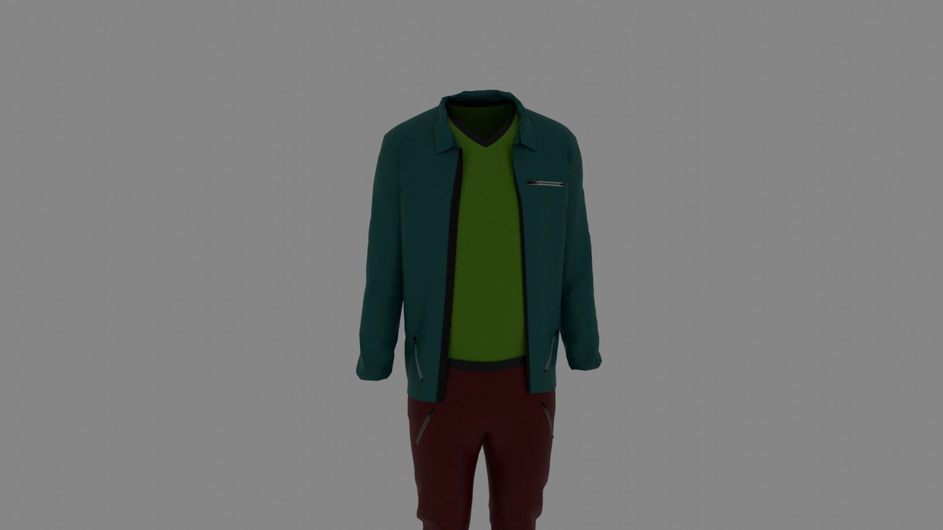 Man Clothes Low-poly 3D model_6