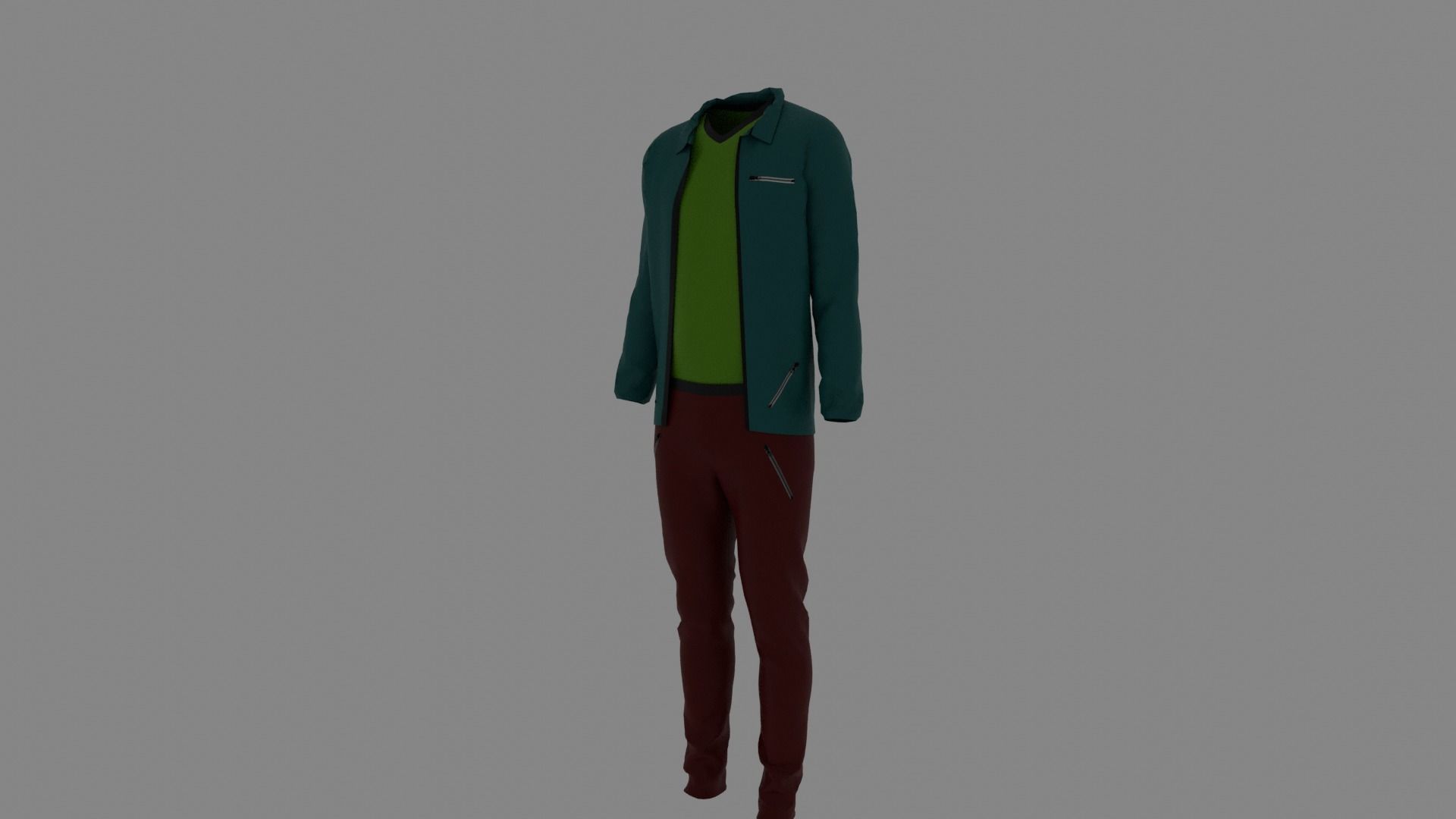 Man Clothes Low-poly 3D model_1