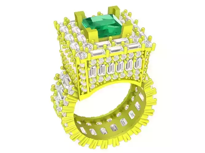 luxury diamond straight baguette women ring 4327