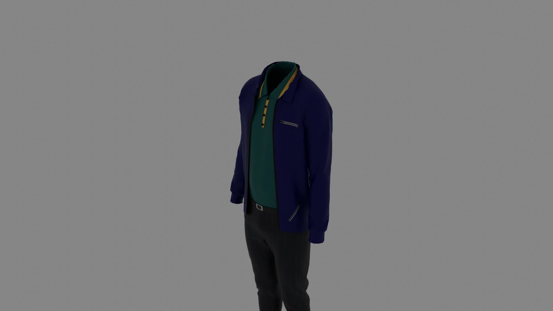 Man Clothes Low-poly 3D model_4