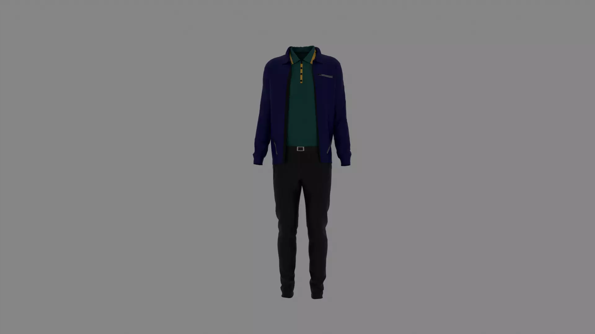 Man Clothes Low-poly 3D model_0