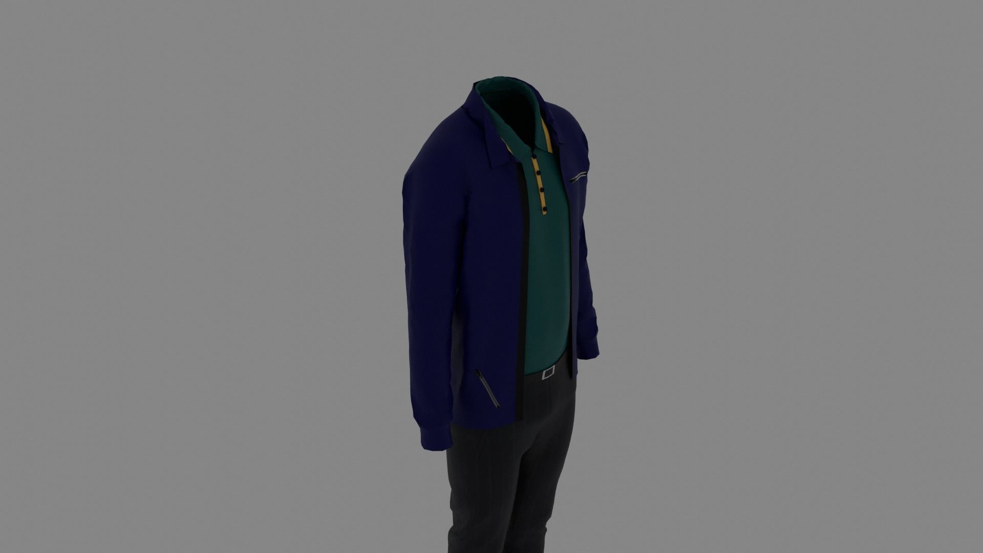 Man Clothes Low-poly 3D model_5