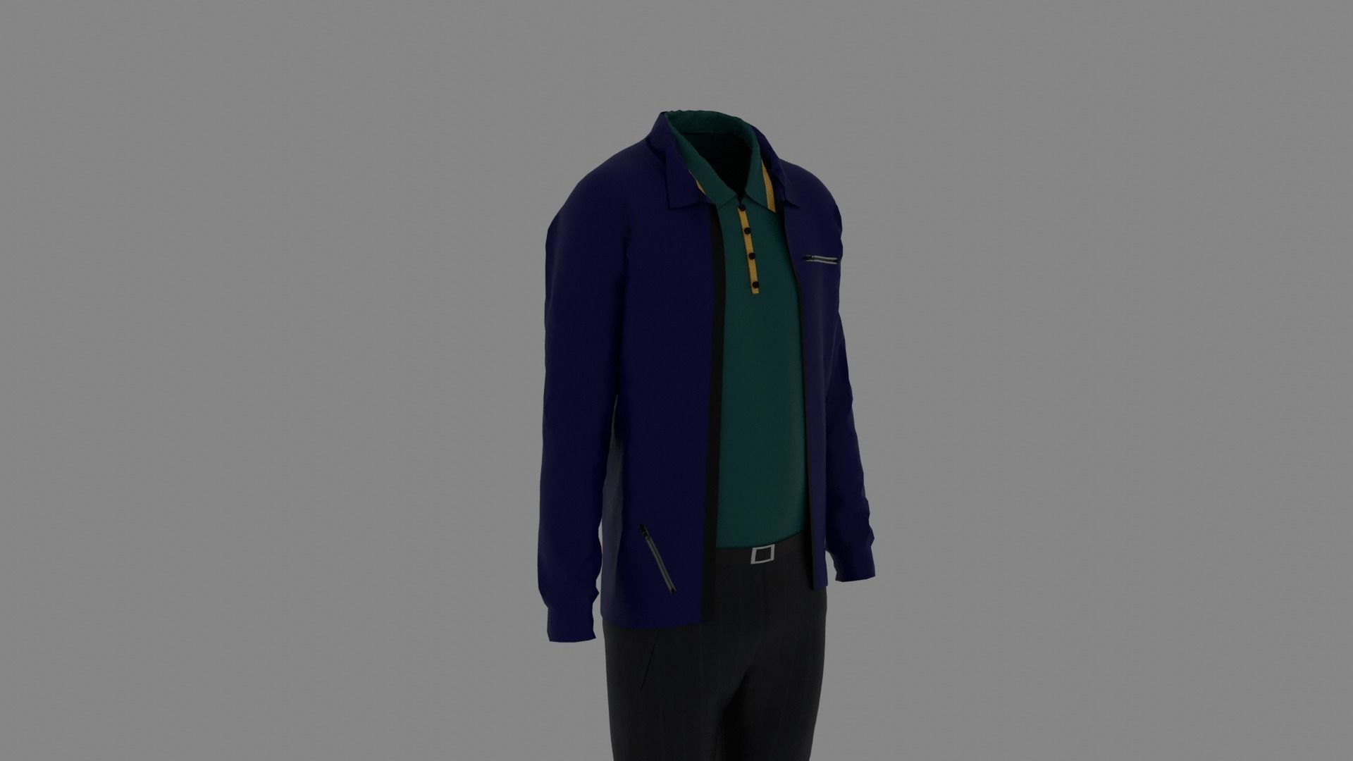 Man Clothes Low-poly 3D model_2