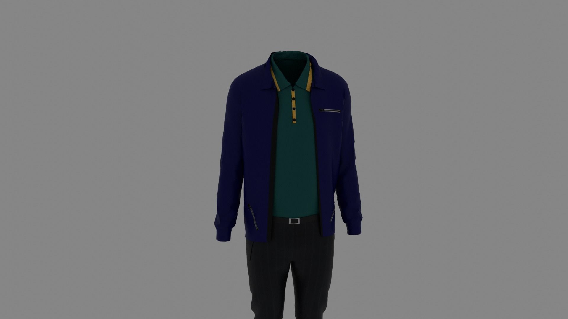 Man Clothes Low-poly 3D model_6