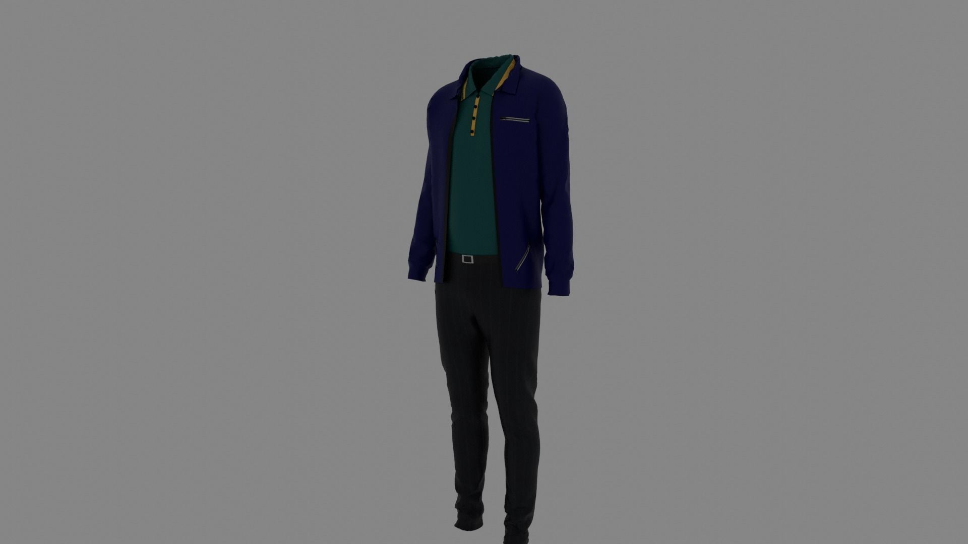 Man Clothes Low-poly 3D model_1