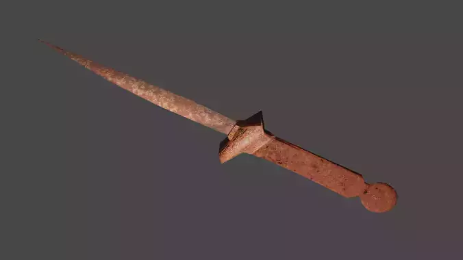 Low Poly Dagger old rusty sword