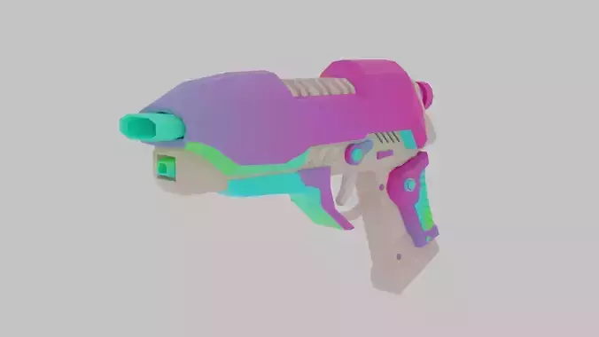 Low Poly Sci-fi Piston Gun