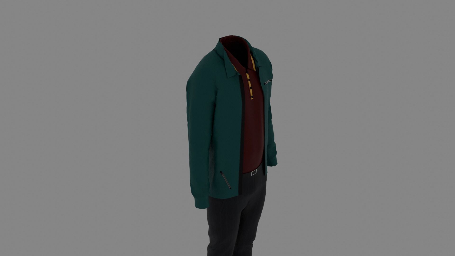Man Clothes Low-poly 3D model_5
