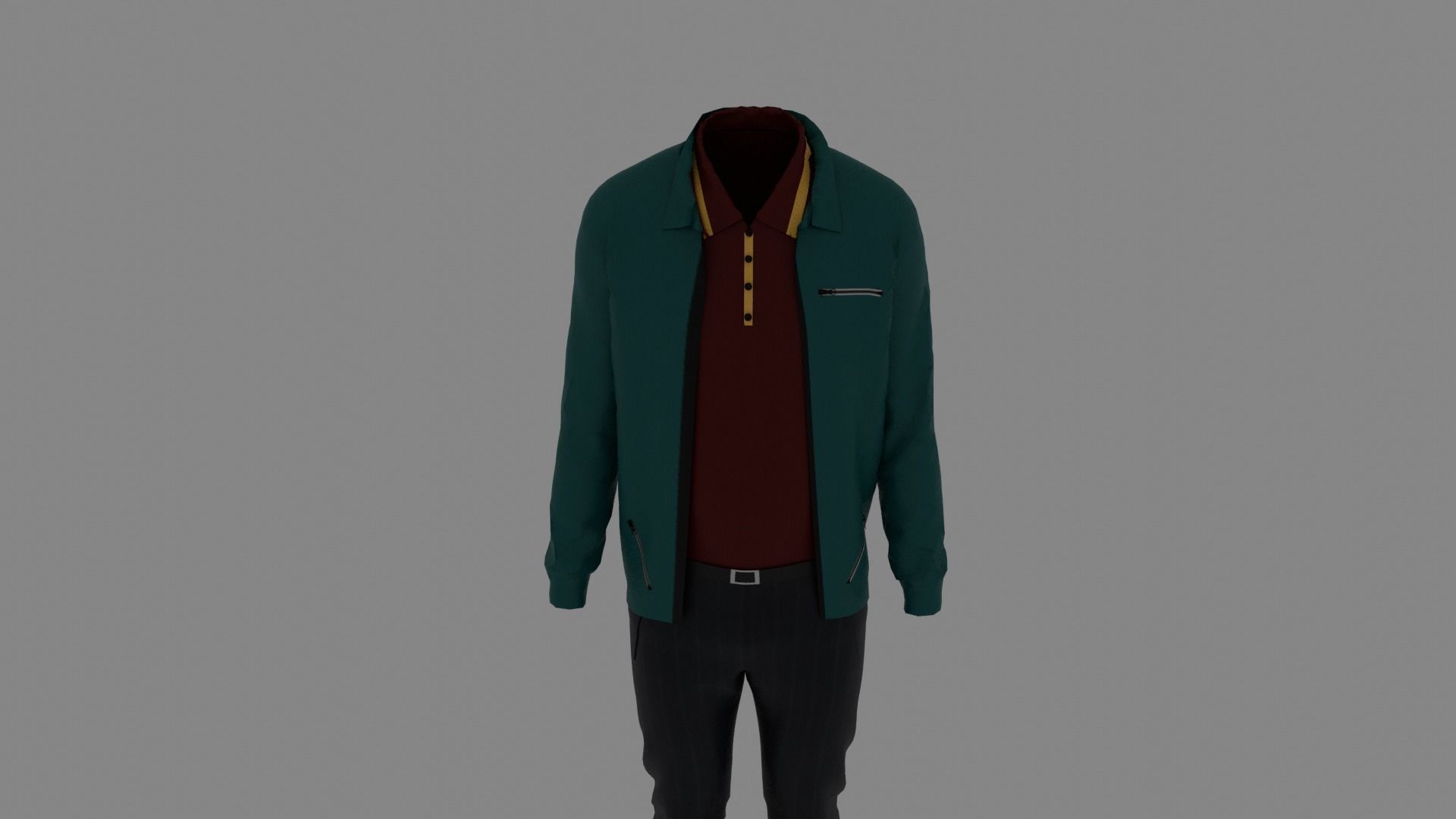 Man Clothes Low-poly 3D model_3