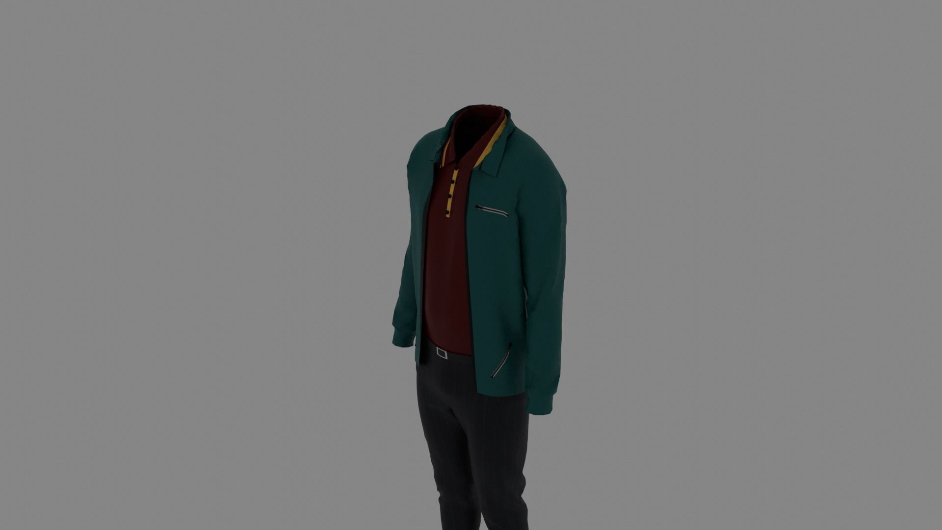 Man Clothes Low-poly 3D model_4