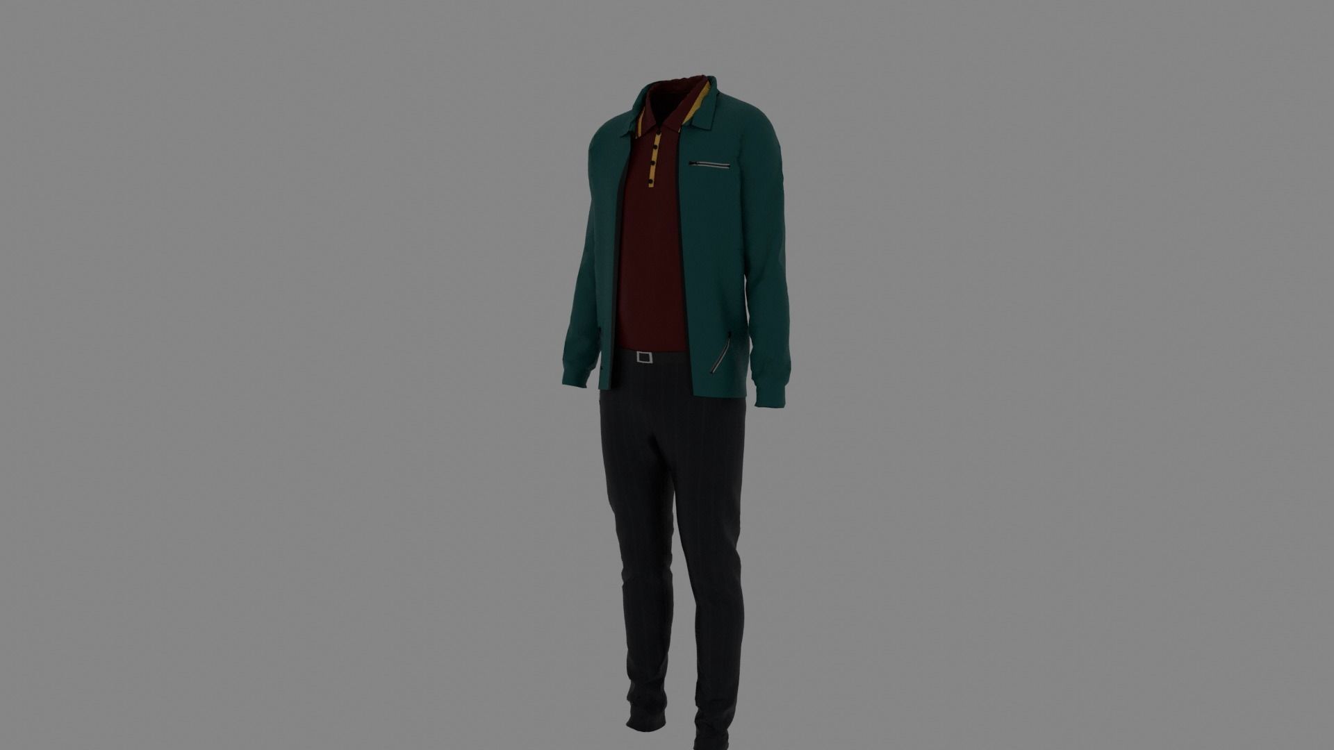 Man Clothes Low-poly 3D model_1
