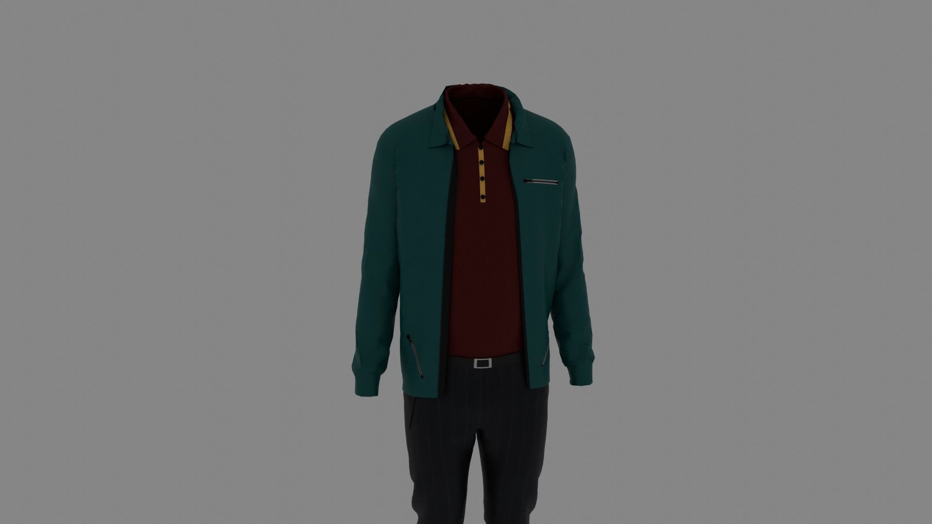 Man Clothes Low-poly 3D model_6