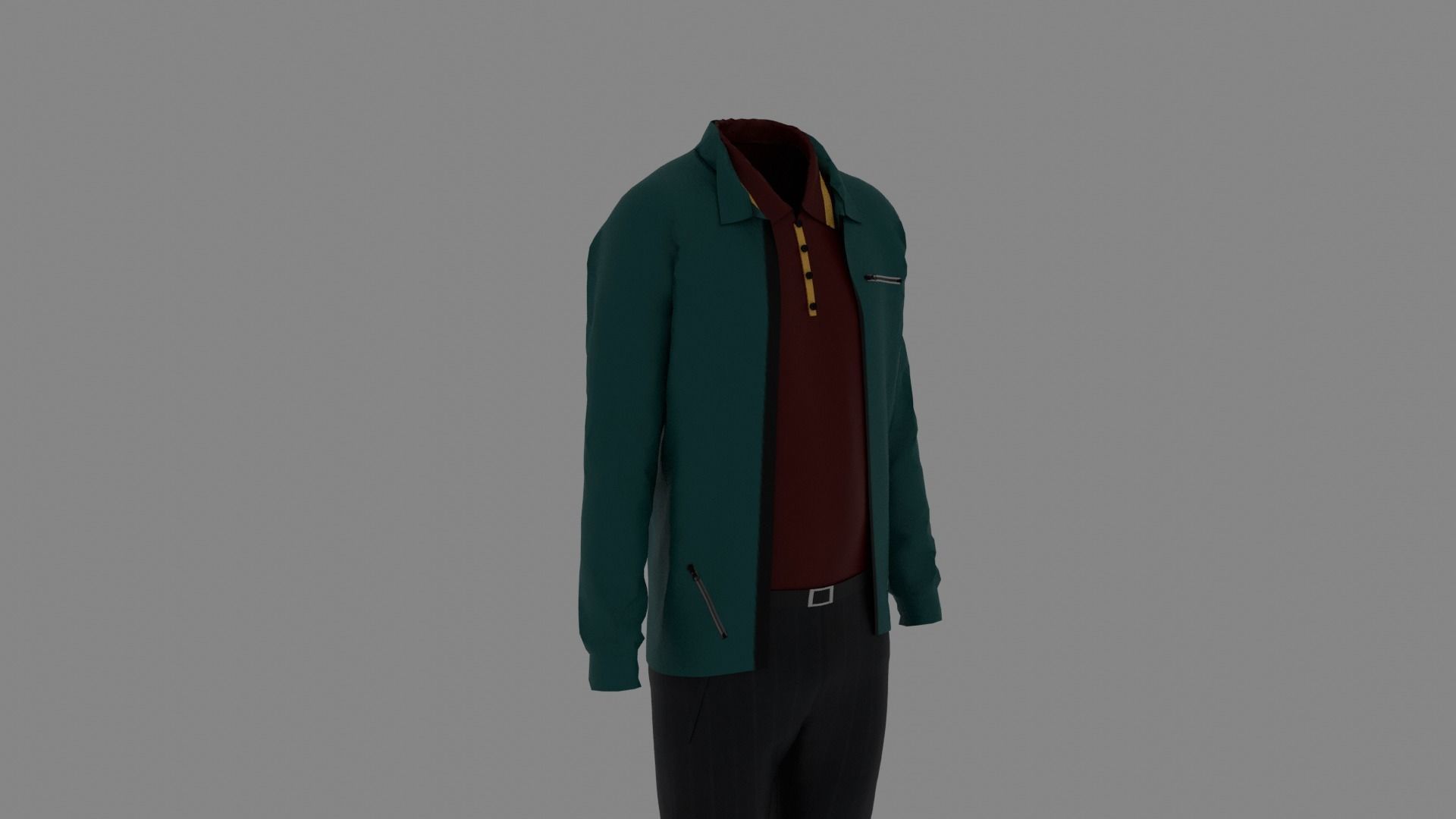 Man Clothes Low-poly 3D model_2