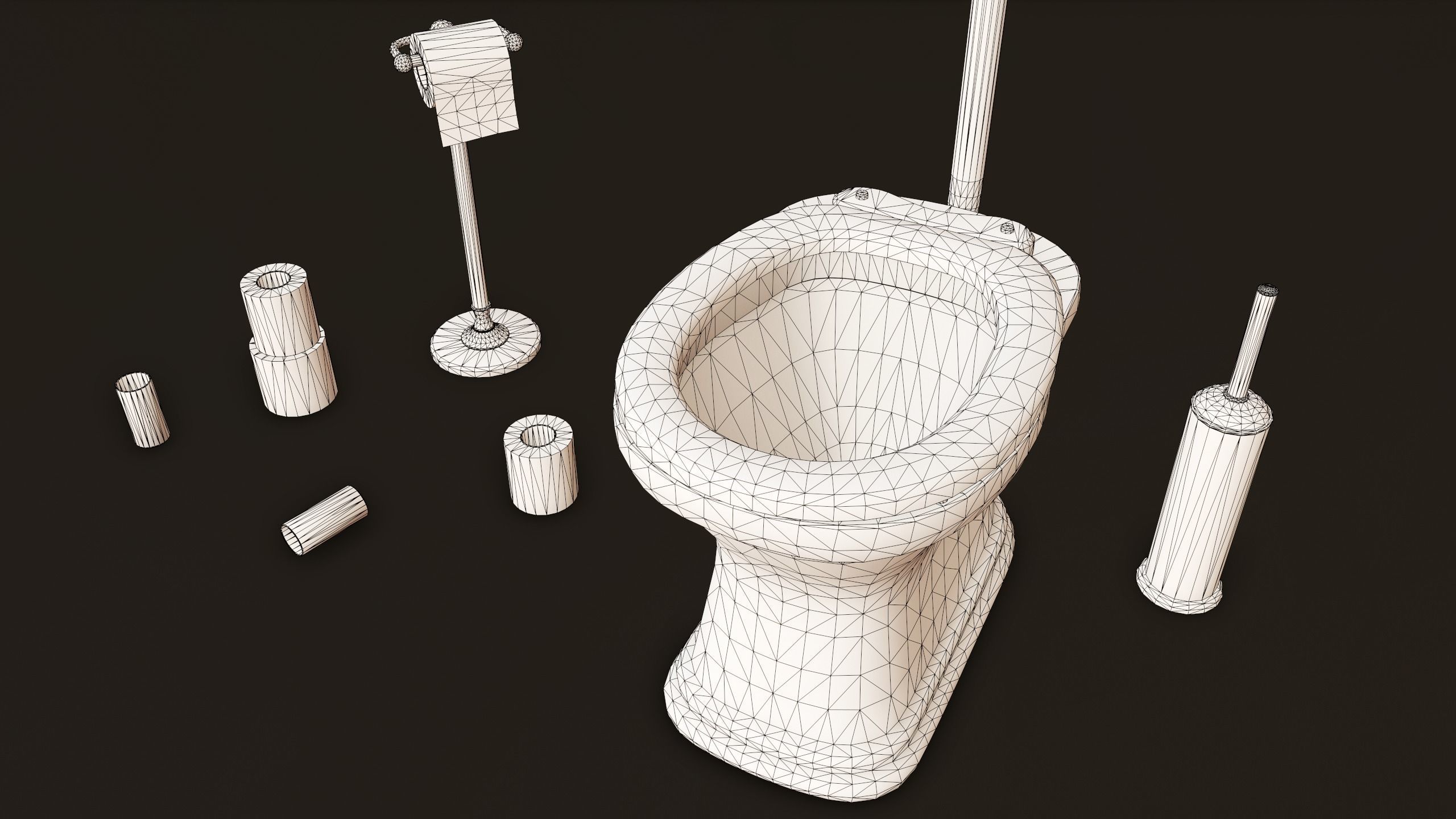 Antique Toilet - PBR Game Ready Low-poly 3D model_12