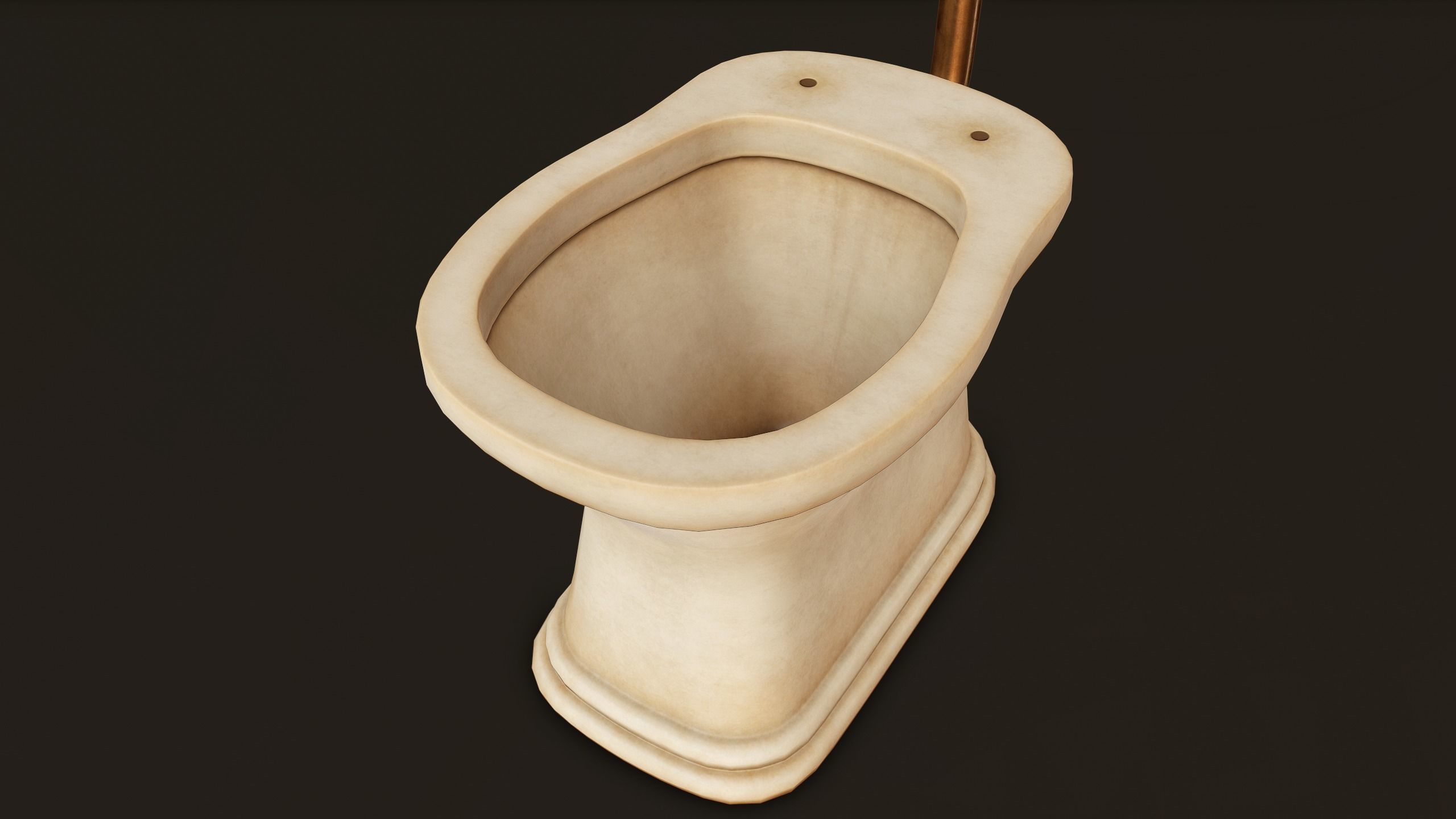 Antique Toilet - PBR Game Ready Low-poly 3D model_6