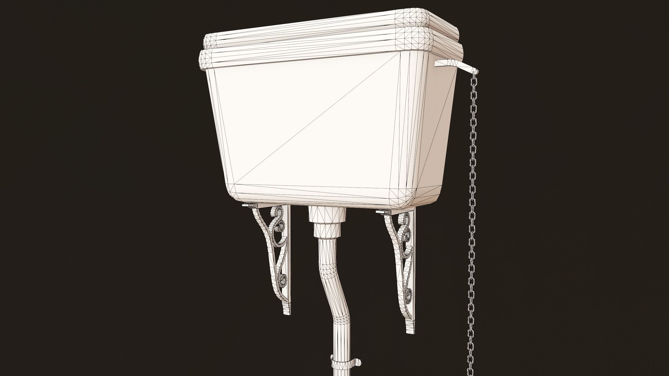 Antique Toilet - PBR Game Ready Low-poly 3D model_13