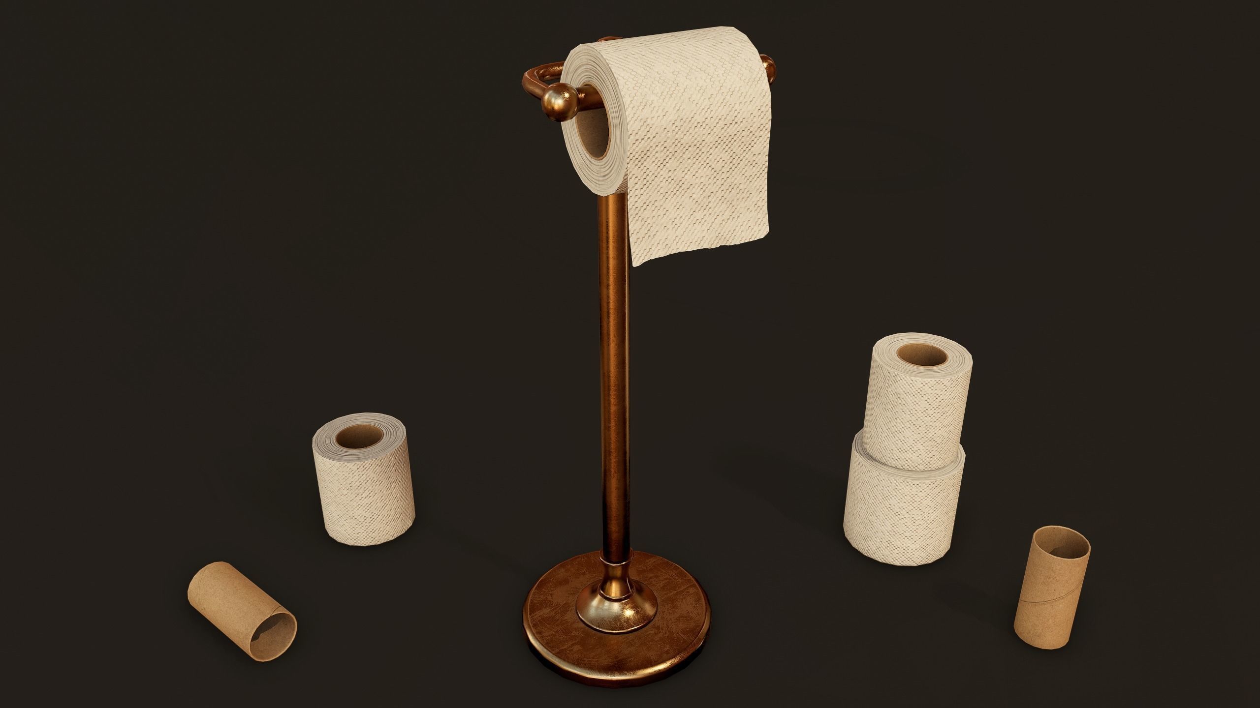 Antique Toilet - PBR Game Ready Low-poly 3D model_10