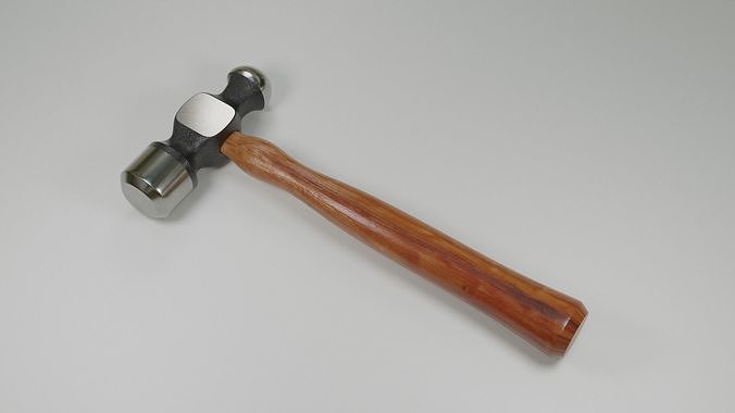 Low Poly Hammer with wooden handle Free low-poly 3D model