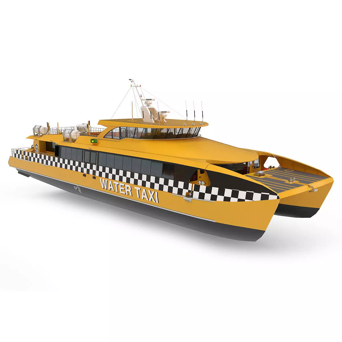 High speed taxi catamaran ferry 3D model_0