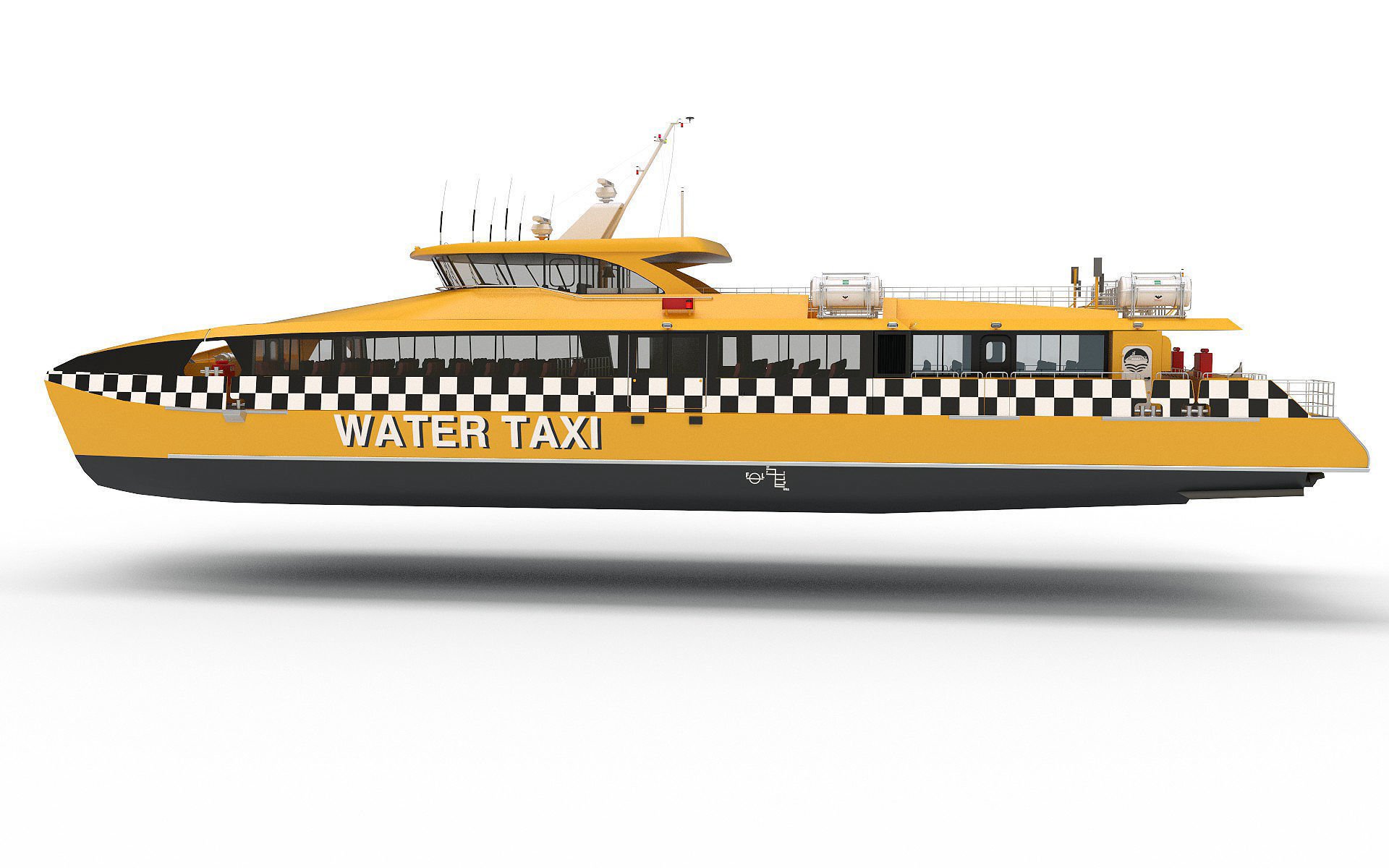 High speed taxi catamaran ferry 3D model_7