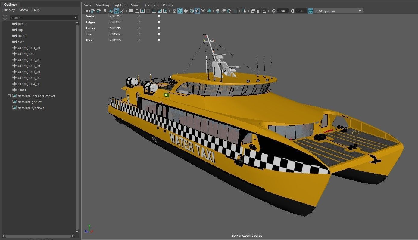 High speed taxi catamaran ferry 3D model_14