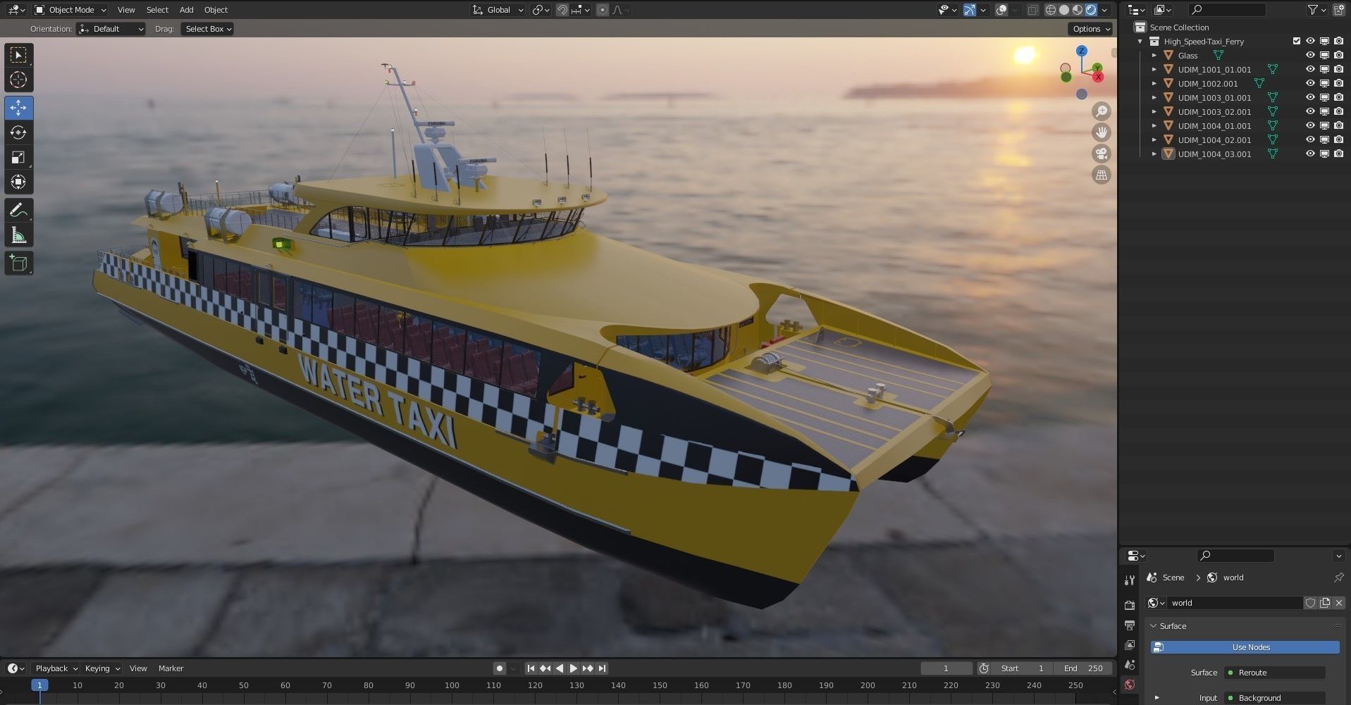 High speed taxi catamaran ferry 3D model_11