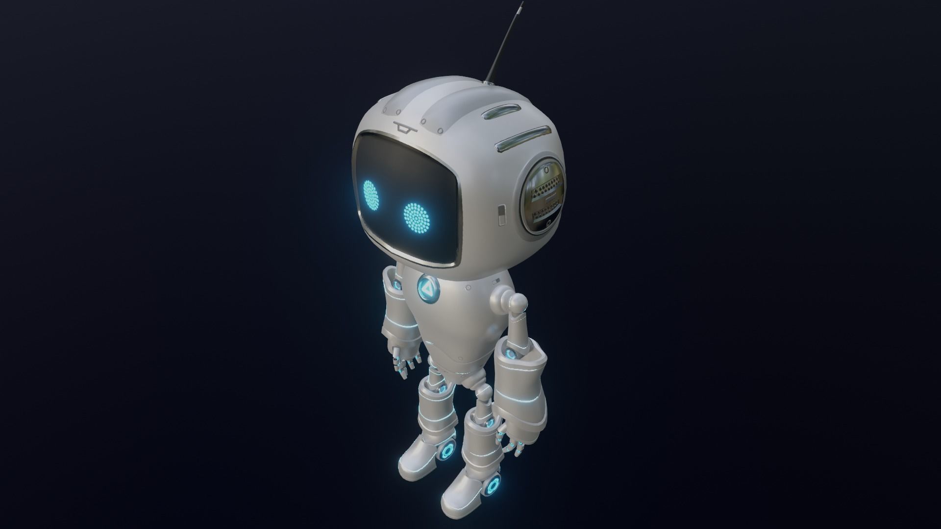 Cute Robot Low-poly 3D model_17