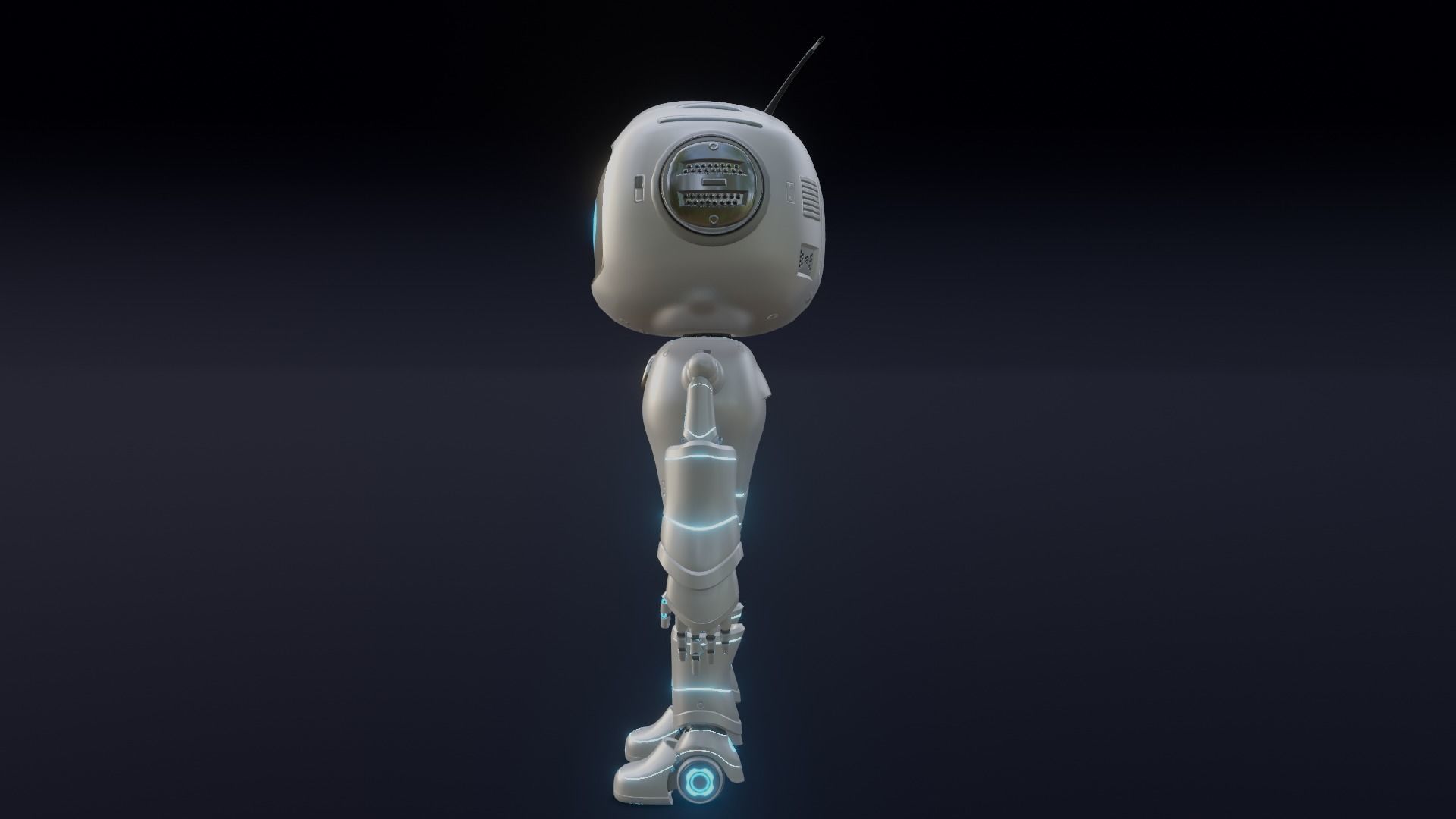 Cute Robot Low-poly 3D model_5