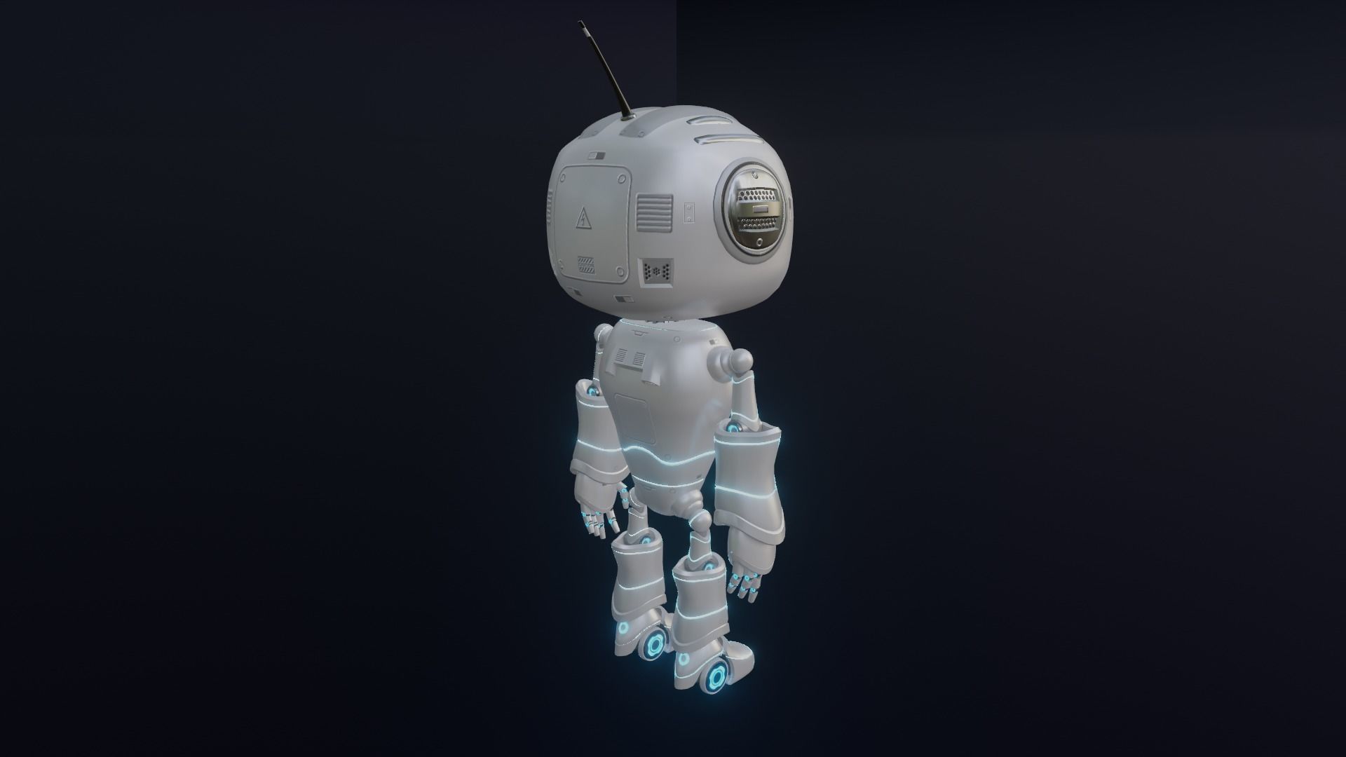 Cute Robot Low-poly 3D model_10