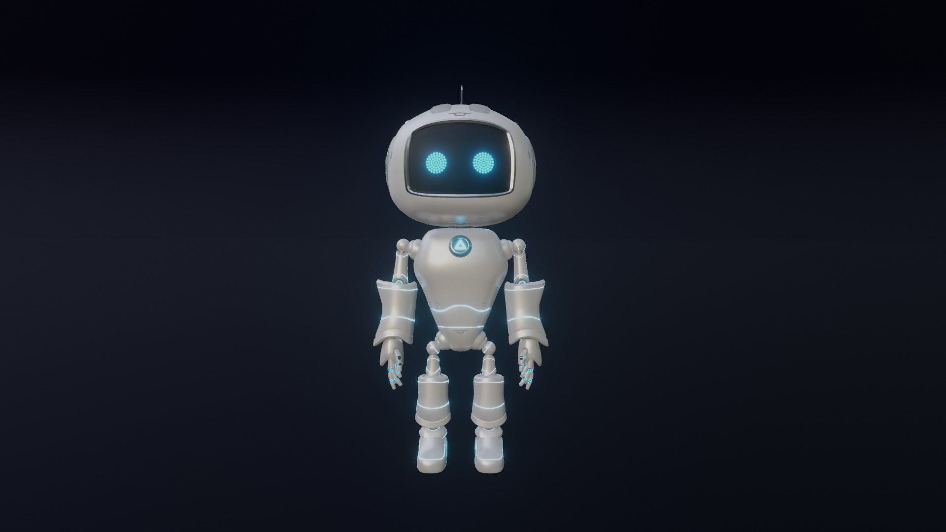 Cute Robot Low-poly 3D model_2
