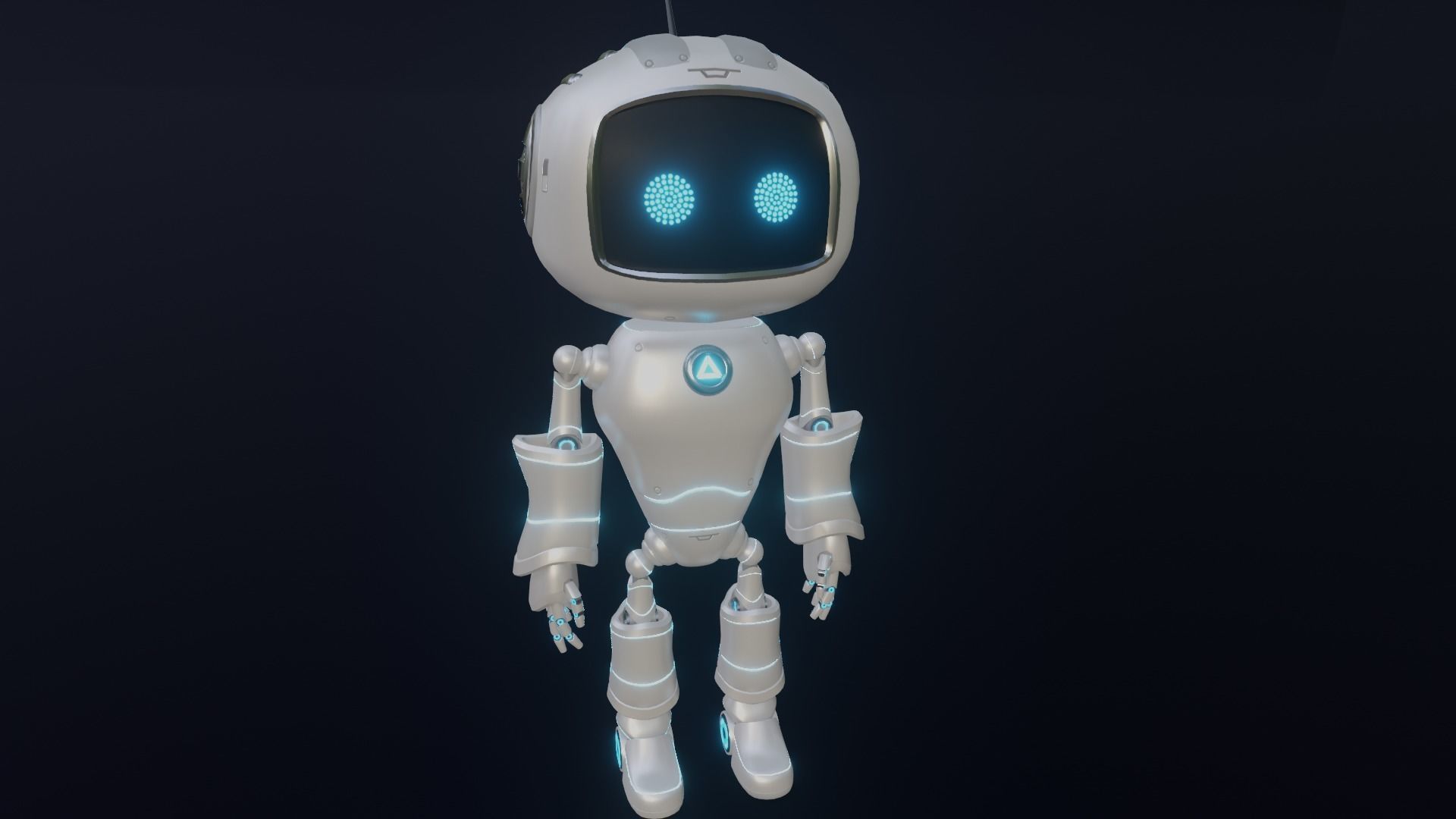 Cute Robot Low-poly 3D model_1