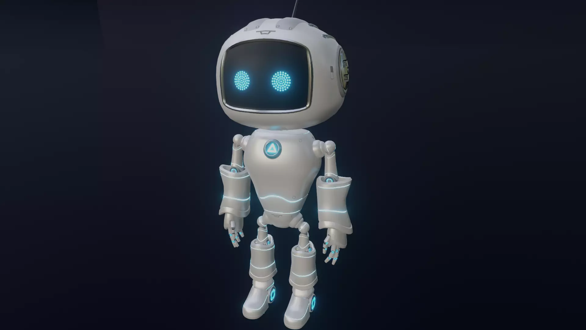 Cute Robot Low-poly 3D model_0