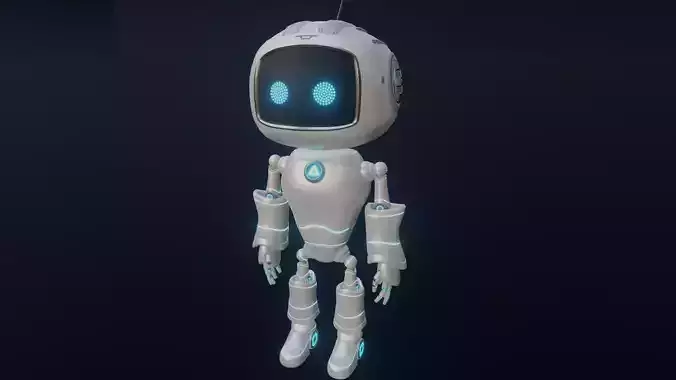 Cute Robot Low-poly 3D model