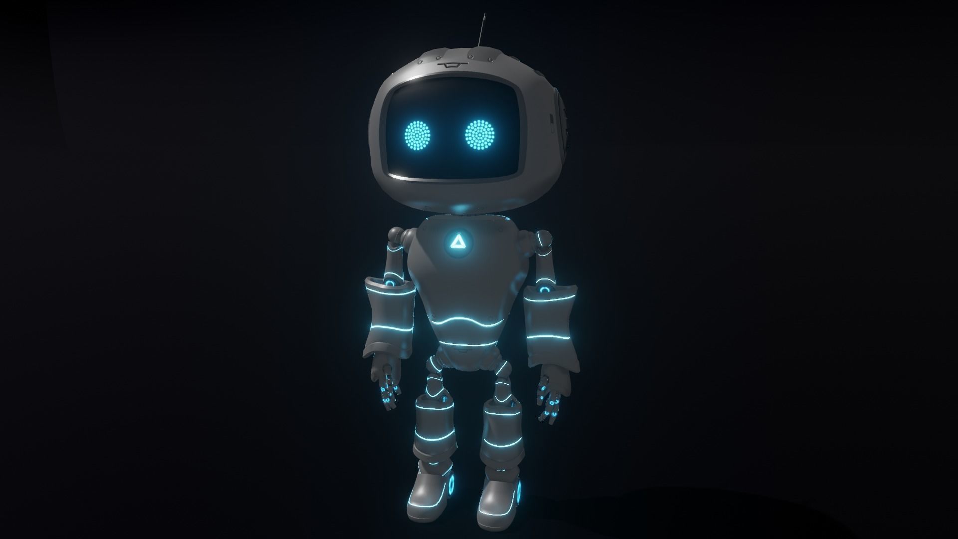 Cute Robot Low-poly 3D model_11