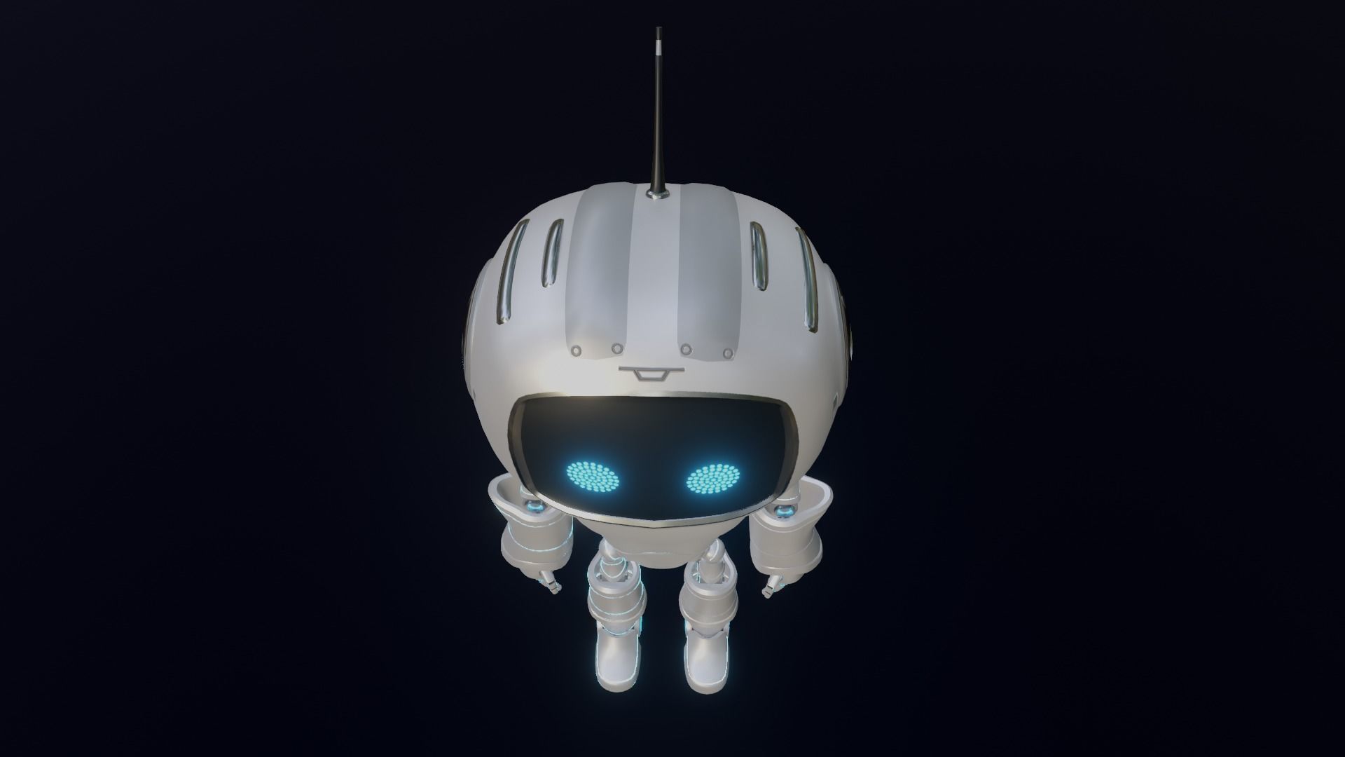 Cute Robot Low-poly 3D model_13