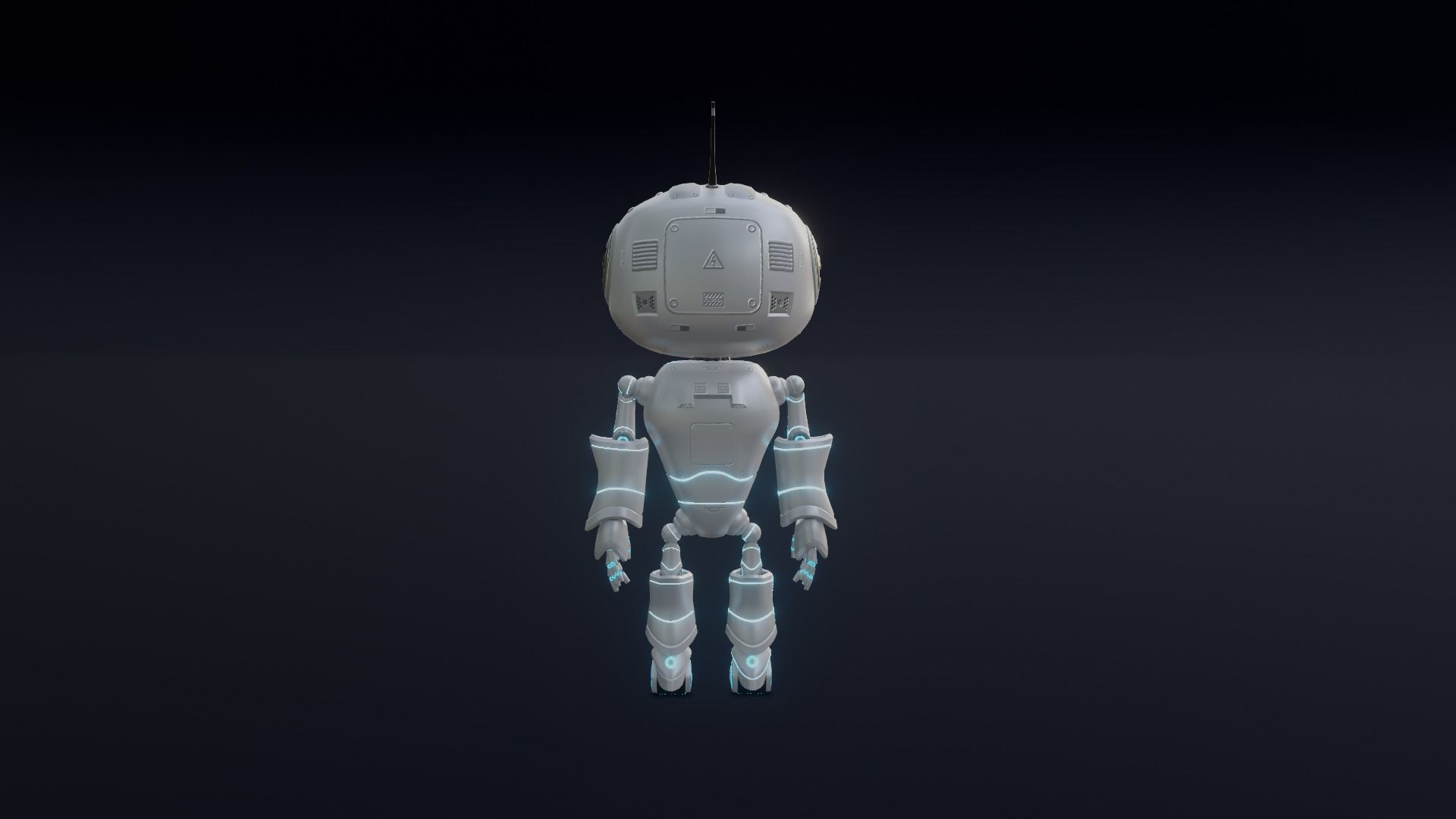 Cute Robot Low-poly 3D model_3
