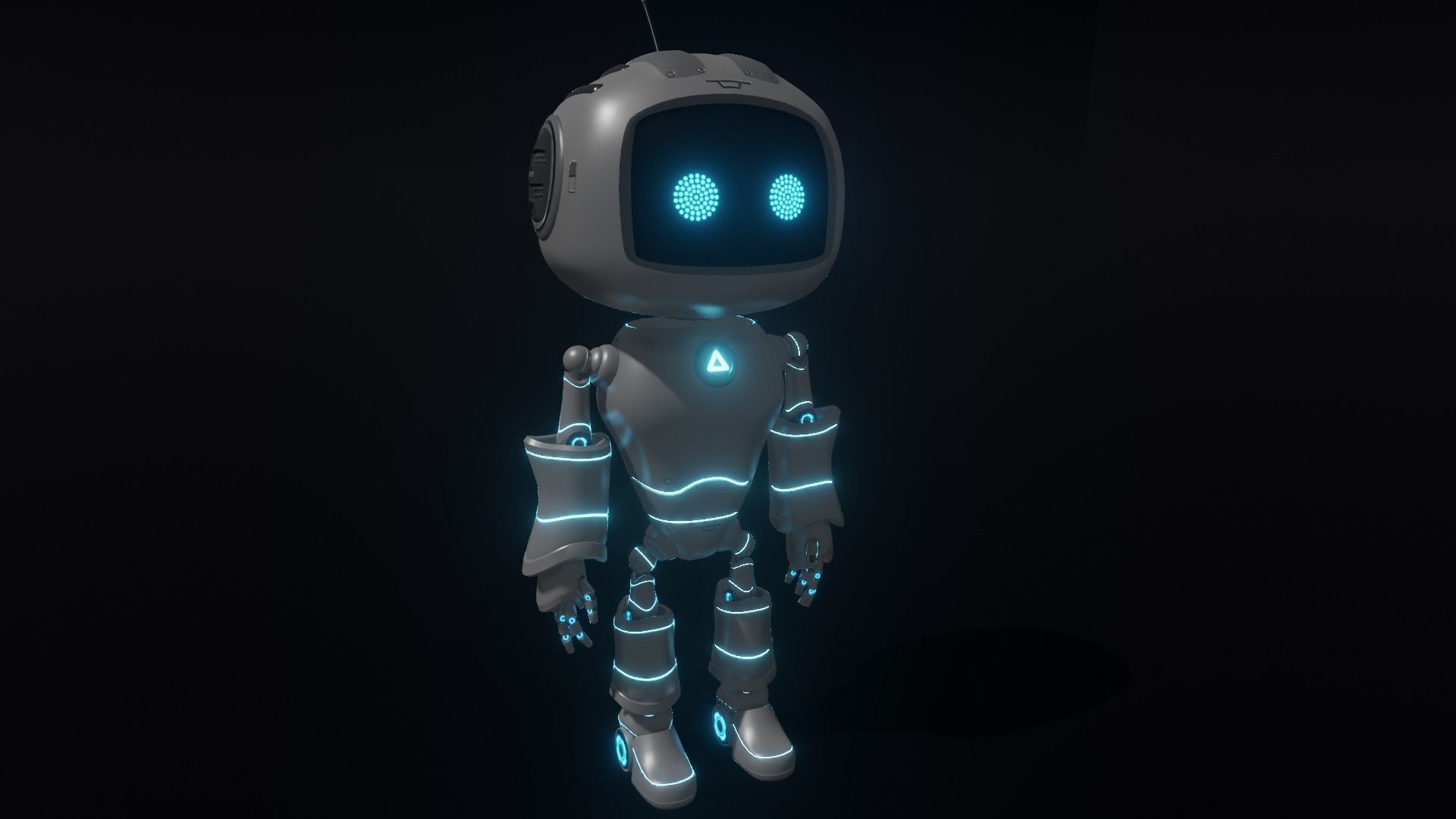 Cute Robot Low-poly 3D model_12